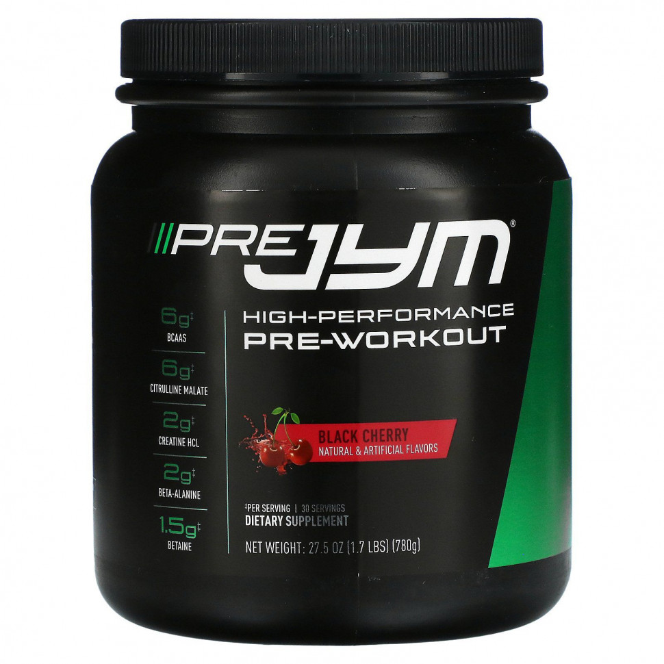 JYM Supplement Science, Pre JYM, высокоэффективное средство перед тренировкой, с вишней, 780 г (1,7 фунта) JYM-02237
