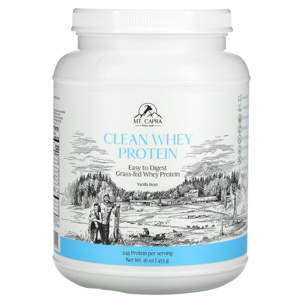 Mt. Capra, чистый сывороточный протеин, со вкусом ванили, 453 г (16 унций) Мт Капра MTC-72001