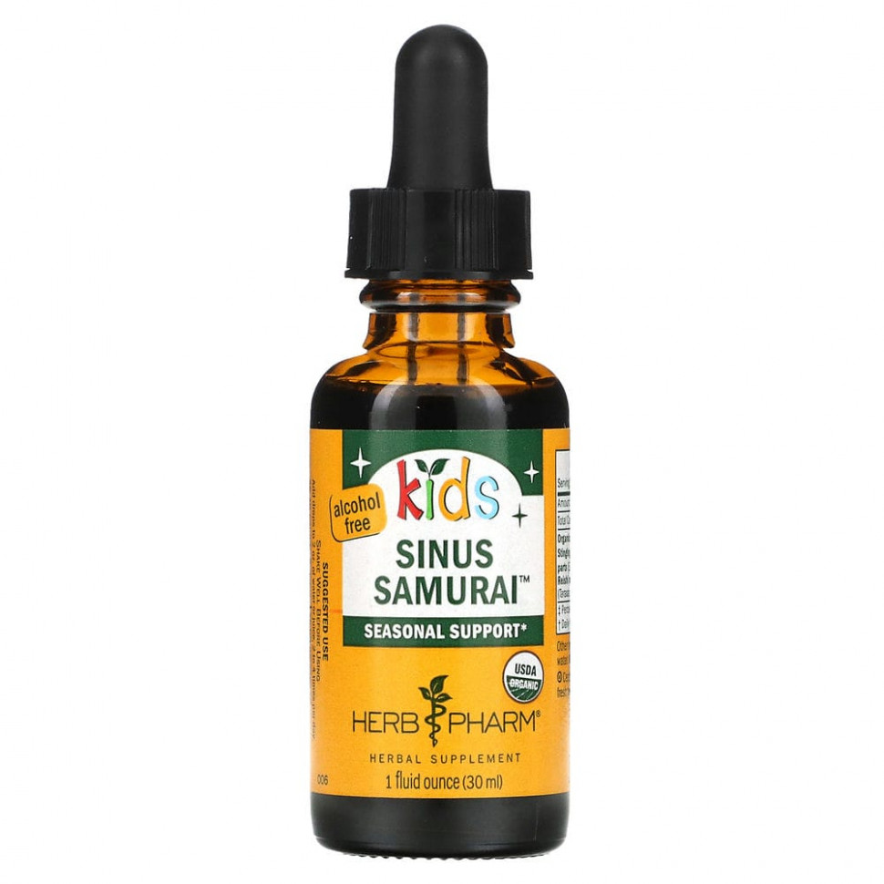 Herb Pharm, 'Детям', Sinus Samurai, не содержит спирта, 1 жидкая унция (30 мл) Херб Фарм HBP-03063