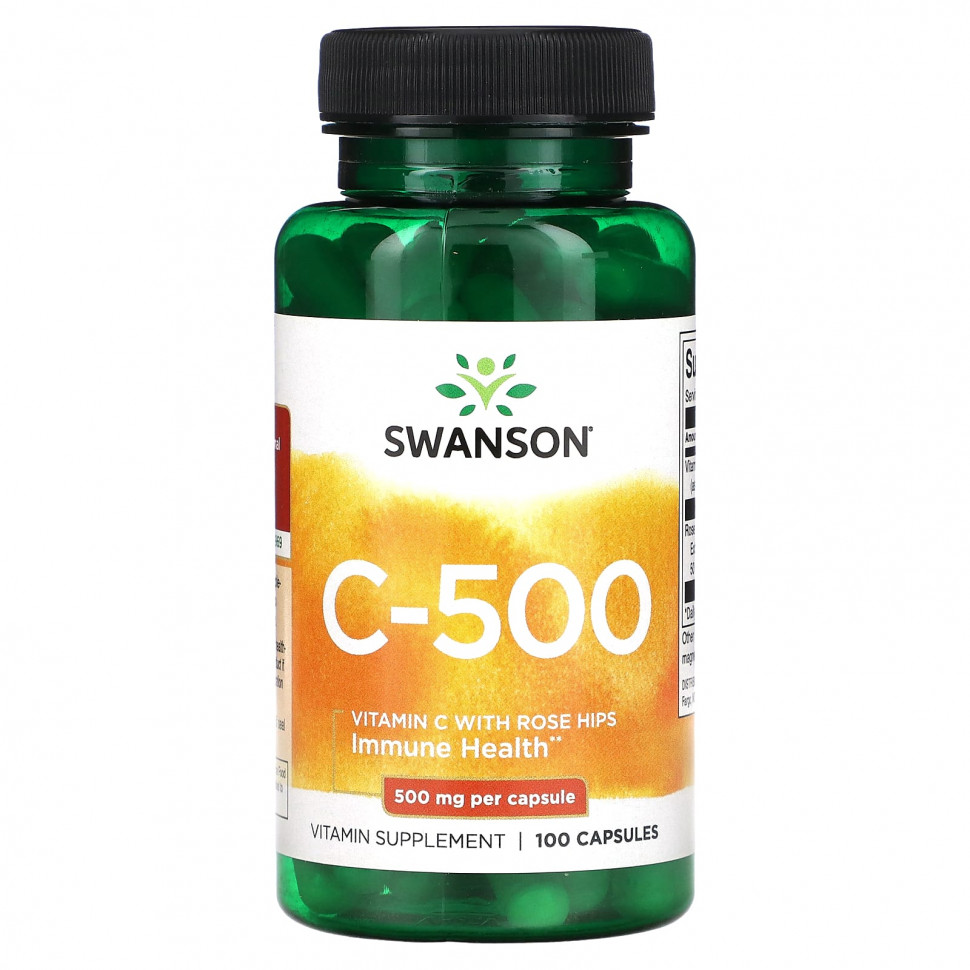 Swanson, C-500, 500 мг, 100 капсул SWV-01101
