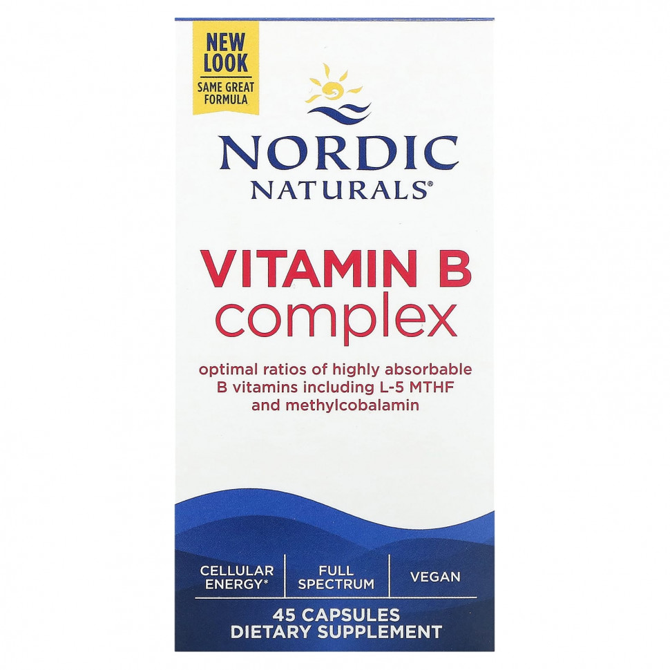 Nordic Naturals, Комплекс витаминов группы B, 45 капсул NOR-01531