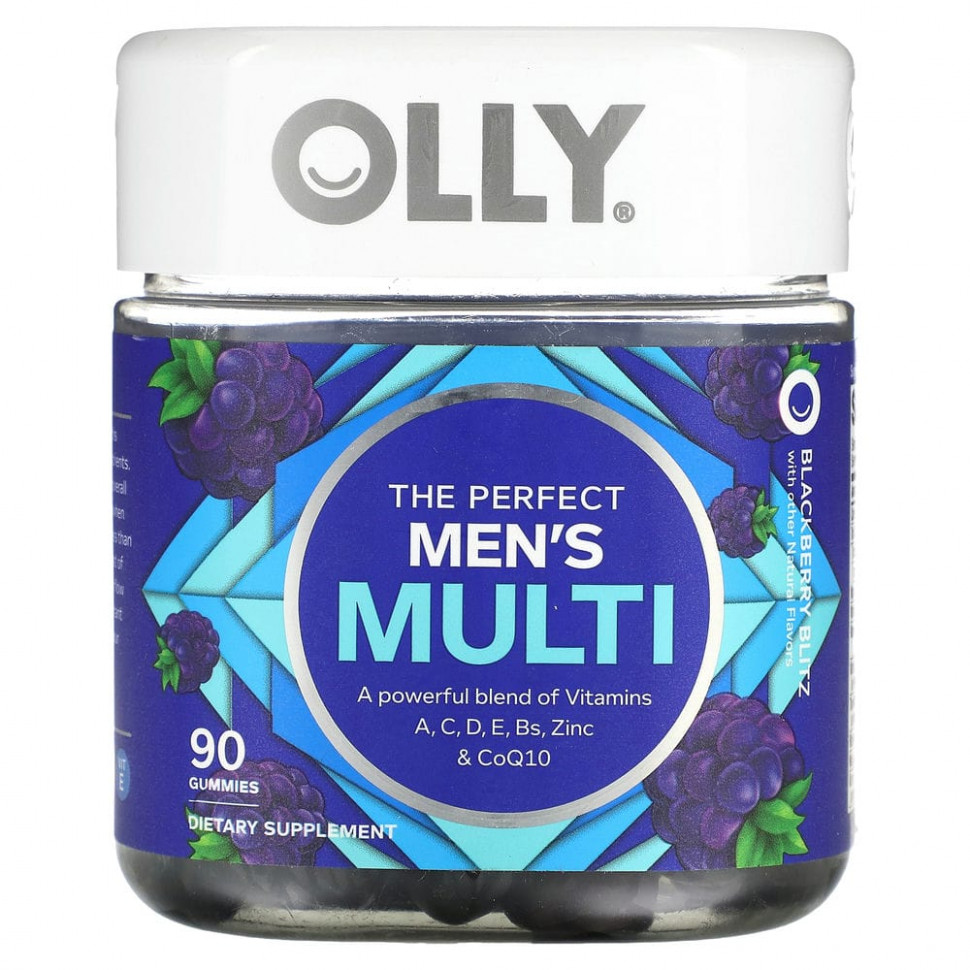 OLLY, The Perfect Men's Multi, Blackberry Blitz, 90 жевательных таблеток OLE-00502