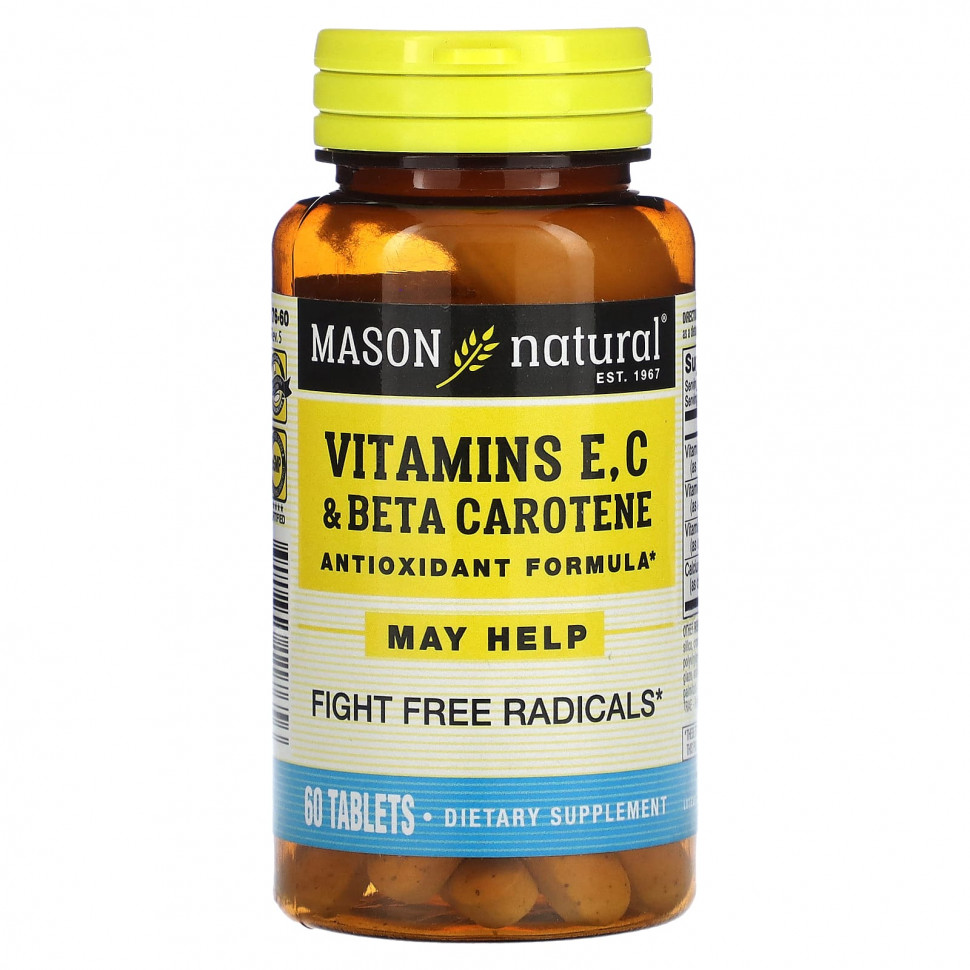 Mason Natural, Витамины E, C и бета-каротин, 60 таблеток MAV-11765