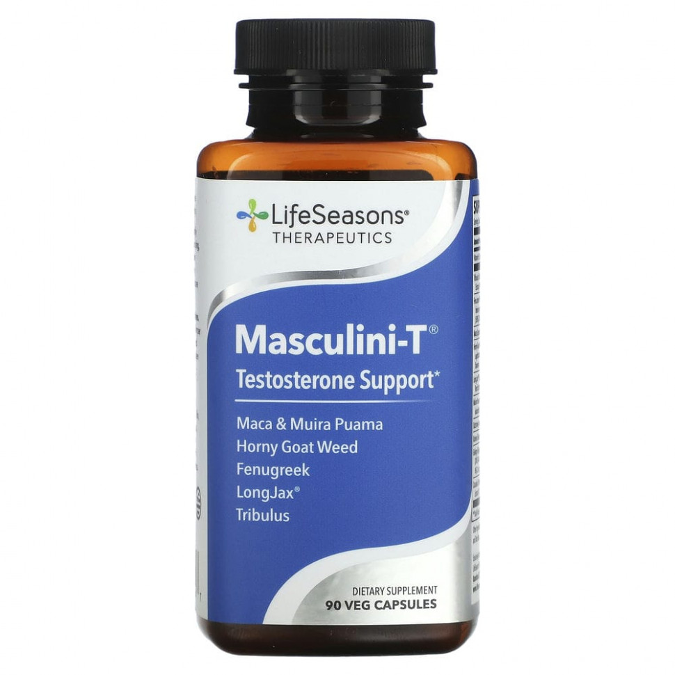 LifeSeasons, Masculini-T, тестостероновая поддержка, 90 вегетарианских капсул LSE-00224