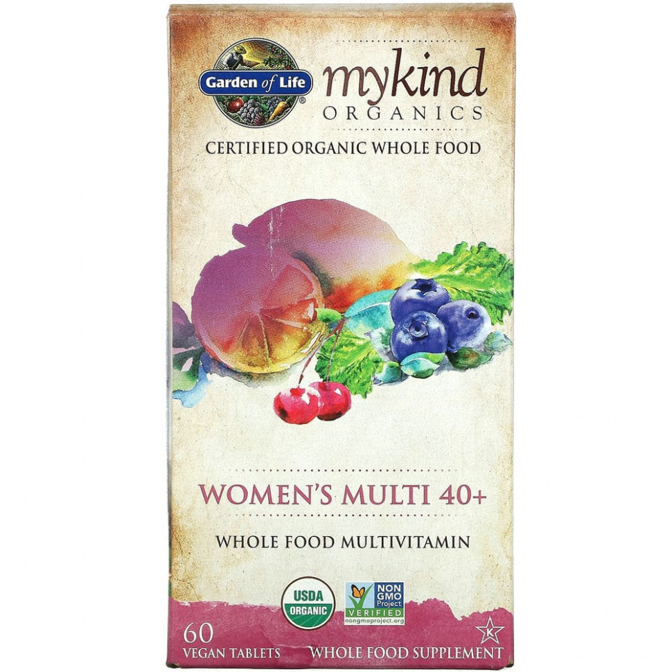 Garden of Life, MyKind Organics, мультивитамины для женщин старше 40 лет, 60 веганских таблеток Гарден оф Лайф GOL-11777