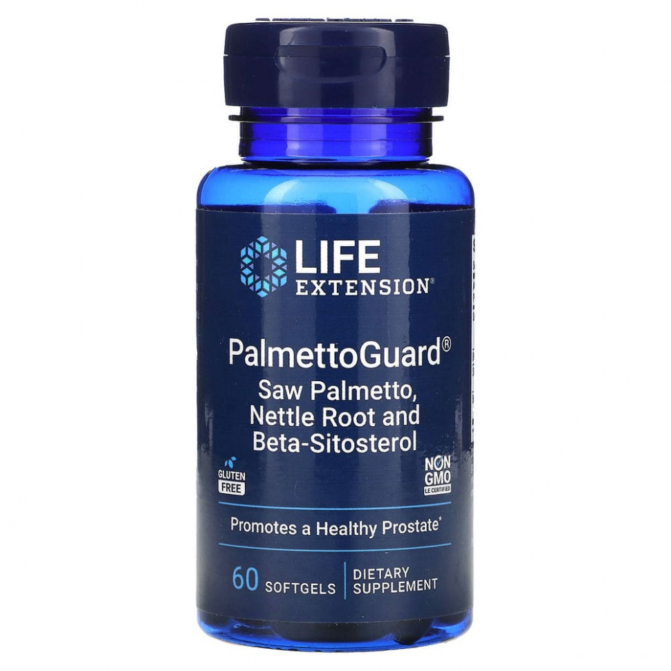 Life Extension, PalmettoGuard, сереноя и корень крапивы с бета-ситостеролом, 60 капсул Лайф Экстэншн LEX-17906