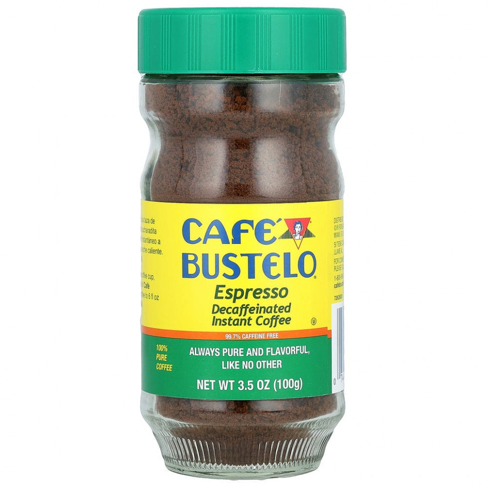 Caf? Bustelo, Espresso, растворимый кофе без кофеина, 3,5 унции (100 г) Café Bustelo CBL-01105