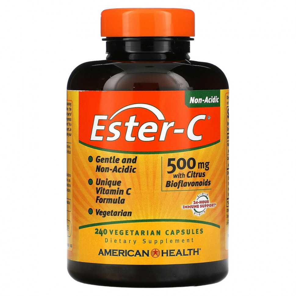 American Health, Ester-C с цитрусовыми биофлавоноидами, 500 мг, 240 вегетарианских капсул Американ Хелс AMH-16967