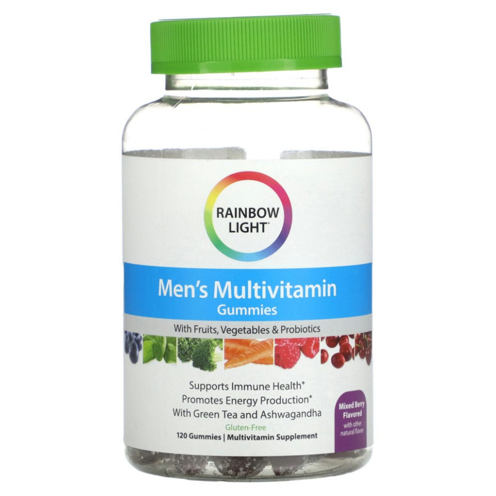 Rainbow Light, Мультивитамины для мужчин, ягодное ассорти, 120 жевательных таблеток Раинбов Лигхт RLT-20150