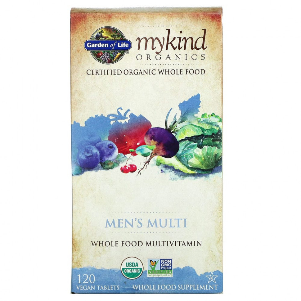 Garden of Life, MyKind Organics, мультивитамины для мужчин, 120 веганских таблеток Гарден оф Лайф GOL-11765