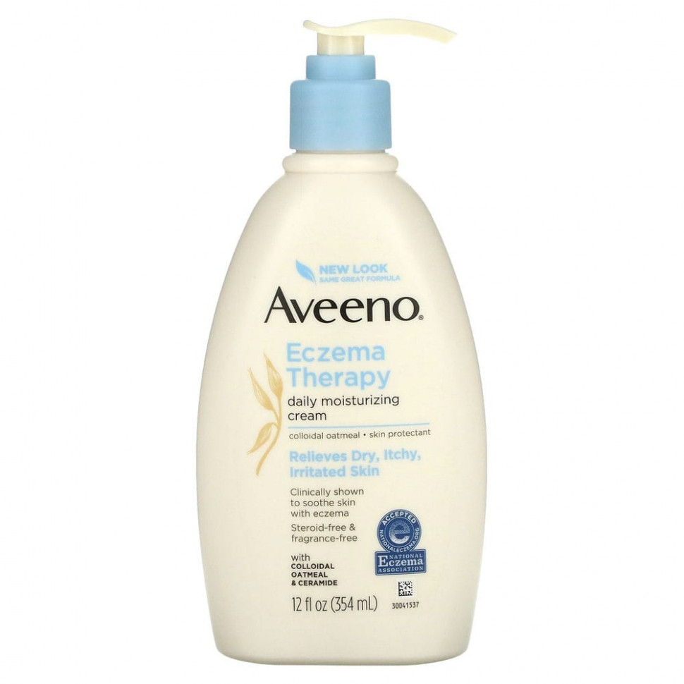 Aveeno, Eczema Therapy, Moisturizing Cream, Fragrance Free, 12 fl oz (354 ml) Авино AVO-15665