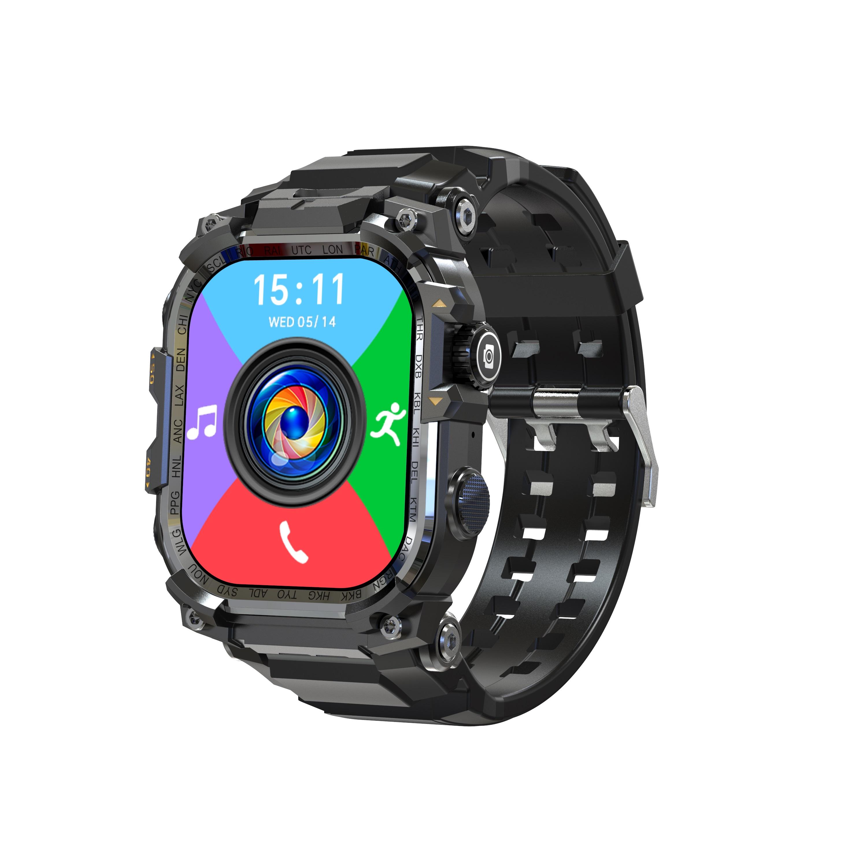 Умные часы Rainbuvvy Q888 4G Android 2,06-дюймовый AMOLED 3 ГБ ОЗУ 32 ГБ ПЗУ Четырехъядерный 410x502 Камера 2 МП Фонарик Bluetooth WIFI 930 мАч Спортивные часы чёрный