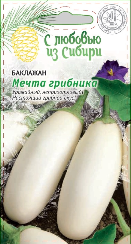 Баклажан Мечта грибника (Сибирская серия) 0,1 гр цв.п. АгроСемФонд
