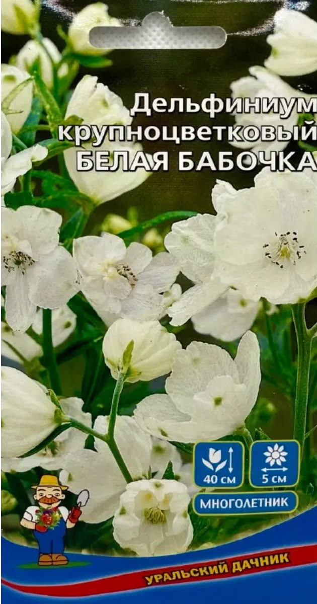 Дельфиниум крупноцветковый Белая бабочка (УД) 0,05 гр цв п АгроСемФонд