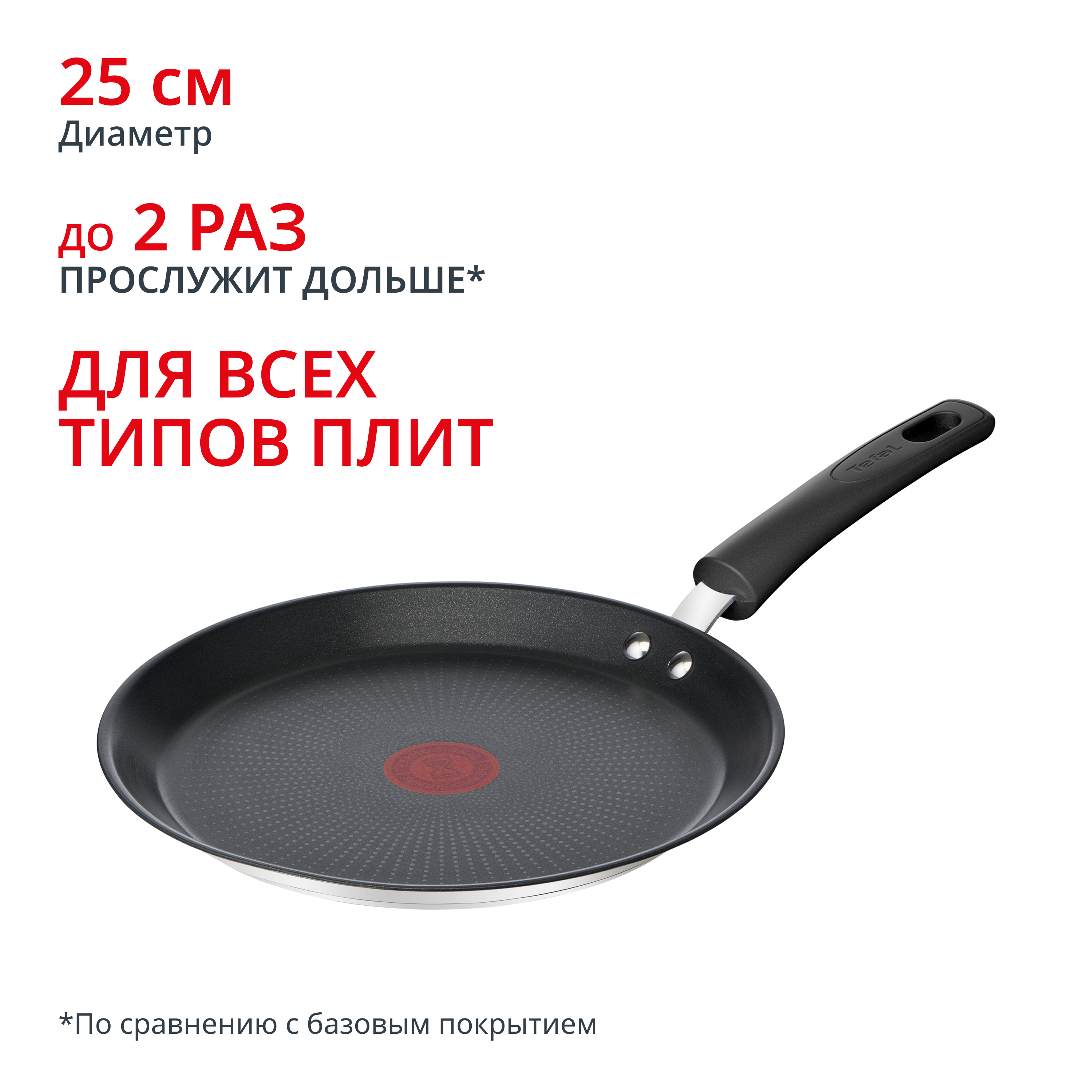Индукционная сковорода для блинов Duetto+ 25 cм G7333855 Tefal