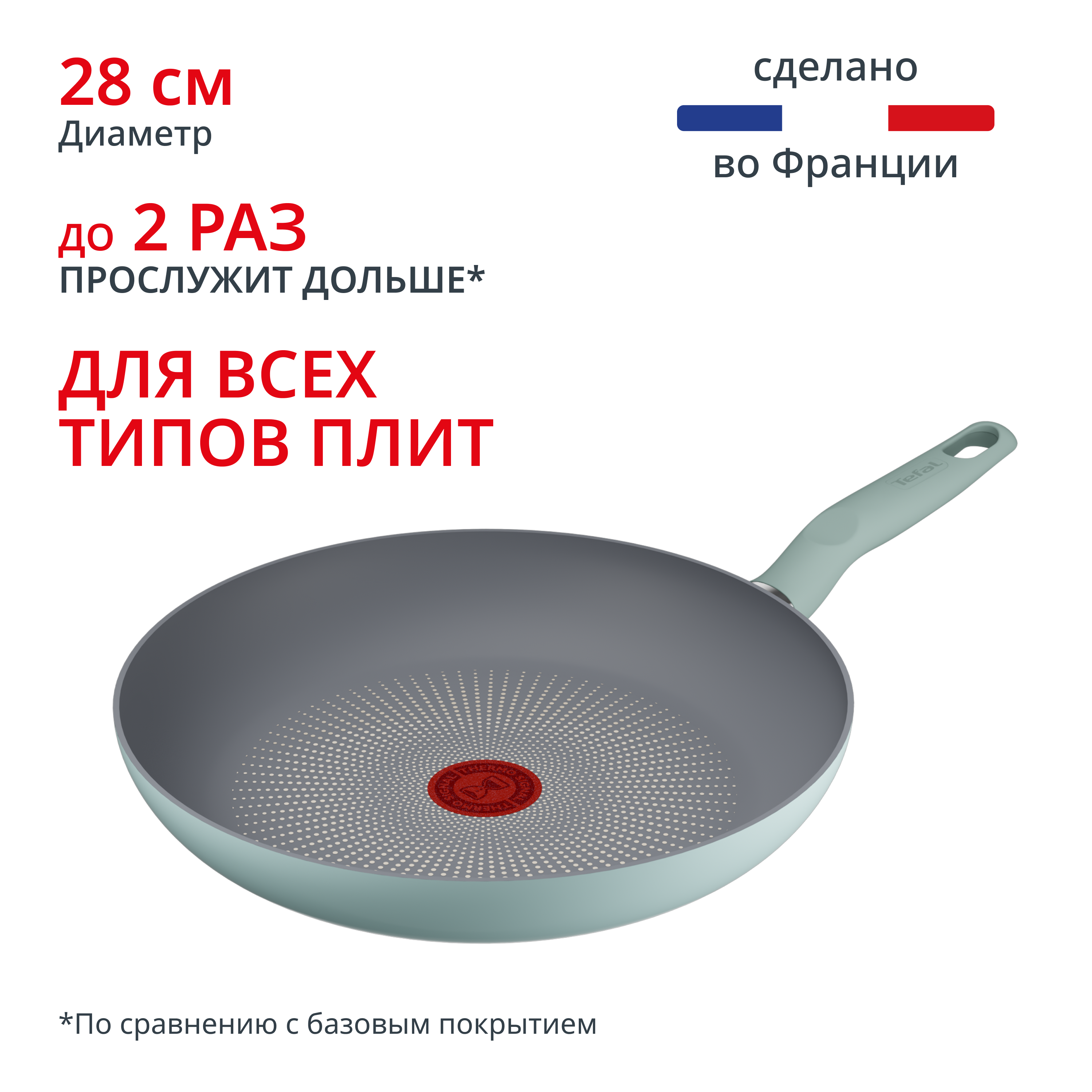 Индукционная сковорода Halo Eucalyptus 28 см G0160602 Tefal