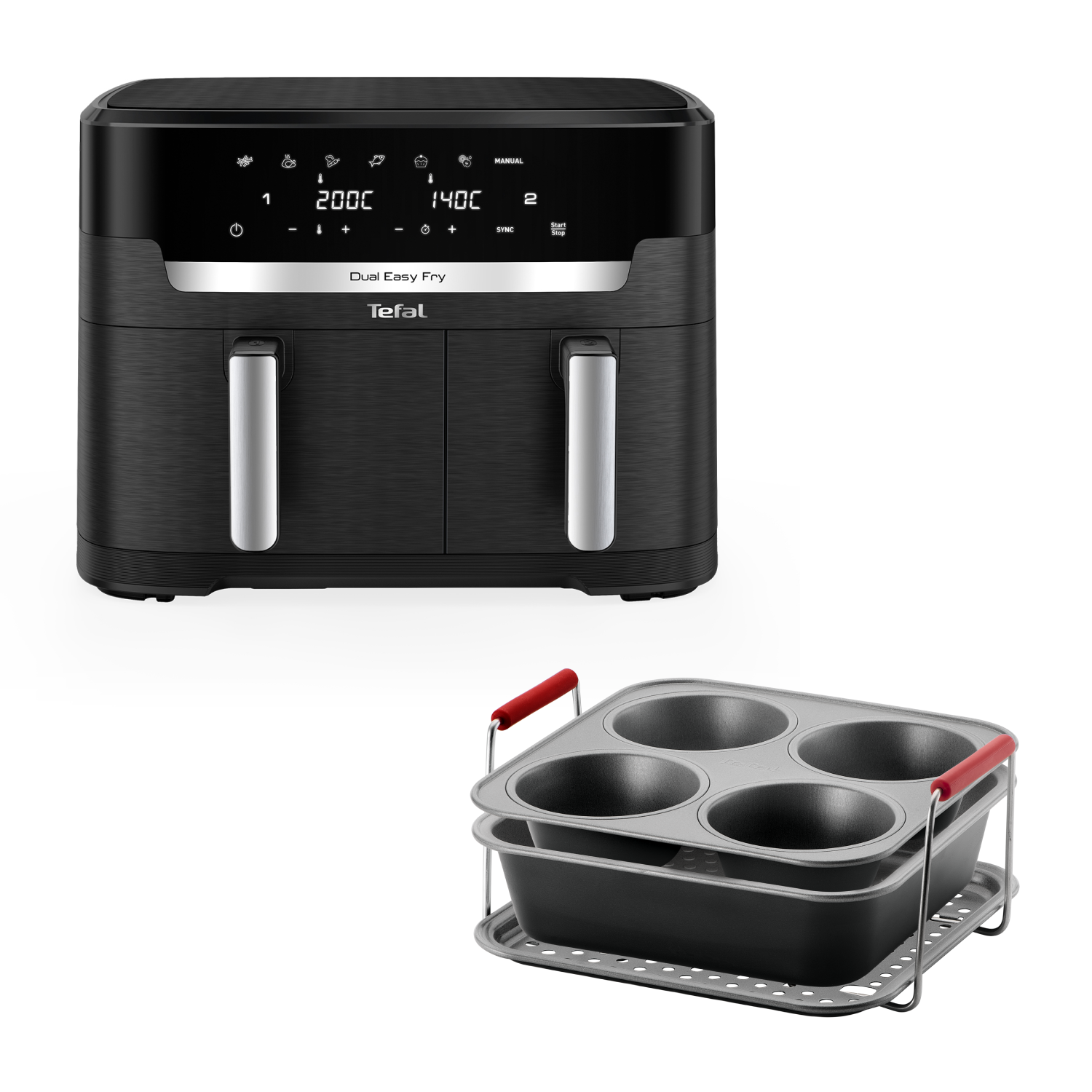 Аэрогриль Dual Easy Fry EY9428E0 + Набор аксессуаров Dail'Easy J701S344 Tefal 80F2SEN2