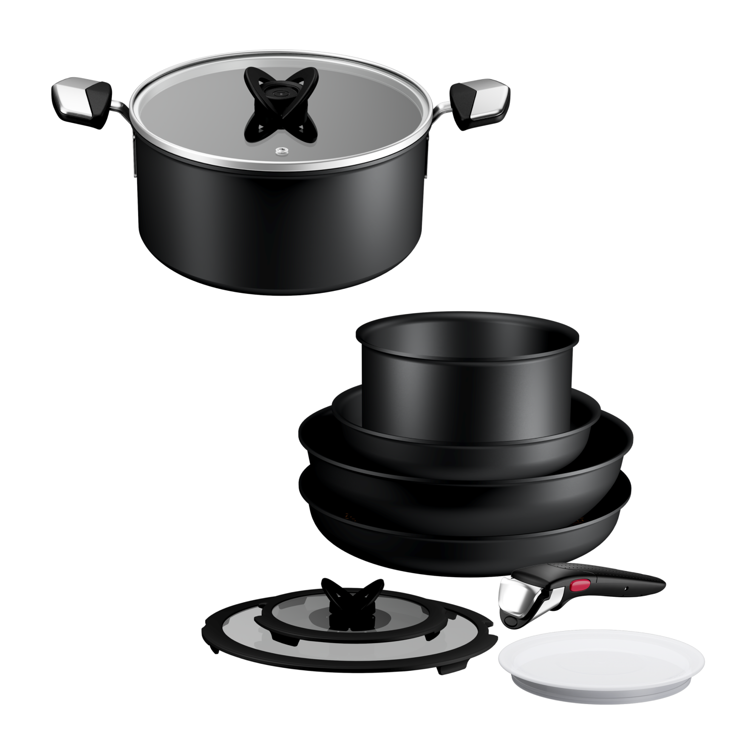 Набор посуды из 8 предметов Ingenio Excellence Fusion P0059302 + Кастрюля 24 см G3414602 Tefal 3RKQ442N