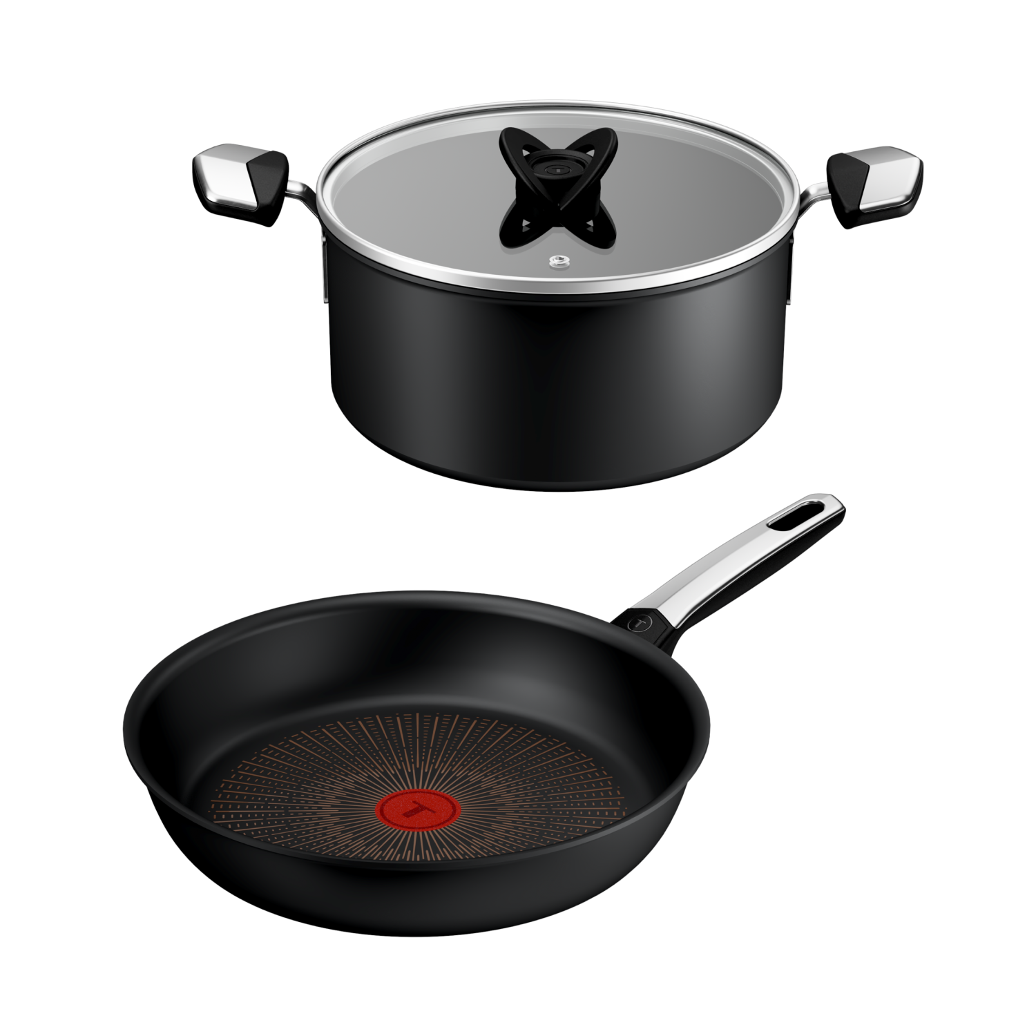 Набор посуды Unlimited сковорода 28 см G3380602 + кастрюля 5 л G3414602 Tefal ULZ5N72T