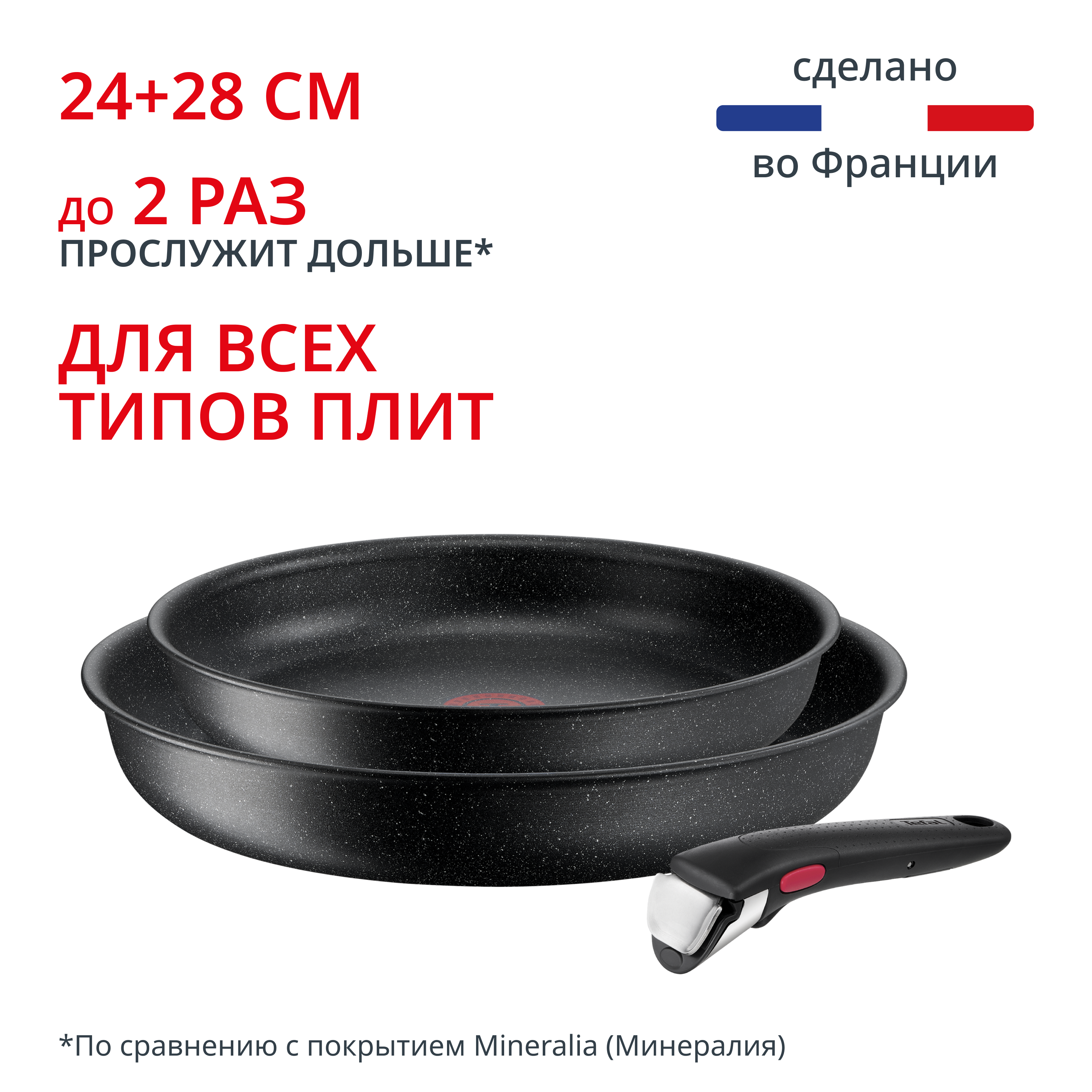 Набор сковород Ingenio Black Stone L3999032 Tefal