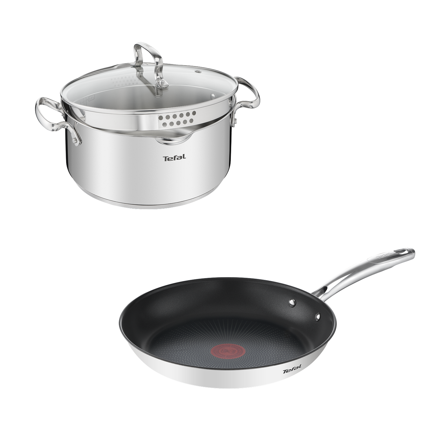 Индукционная сковорода Duetto + 24 см G7320455 + Кастрюля с крышкой Tefal Duetto+ 2.9 л 3J2RPVRP