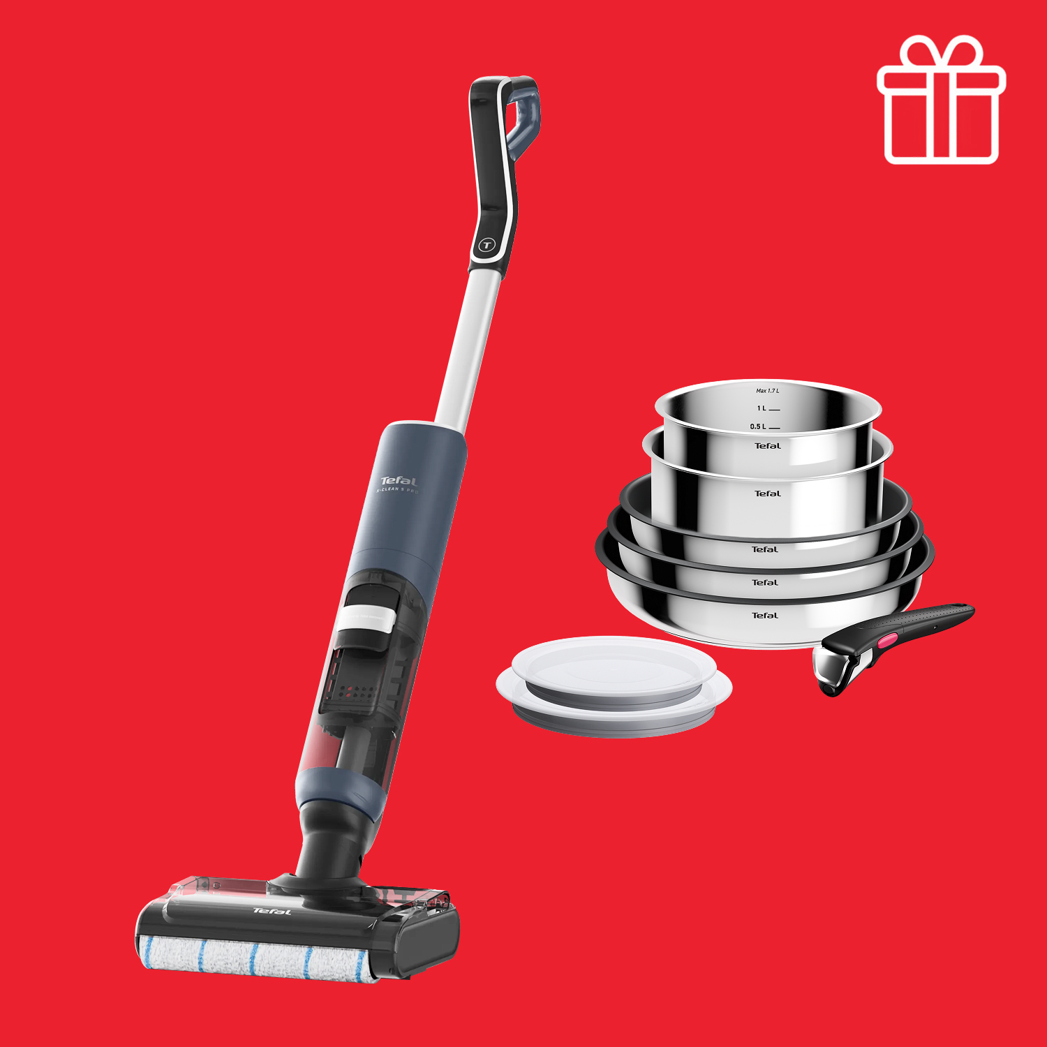 Моющий пылесос X-Clean 5 Pro GF5426F4+Набор посуды Tefal L881S804 R33HKVWC