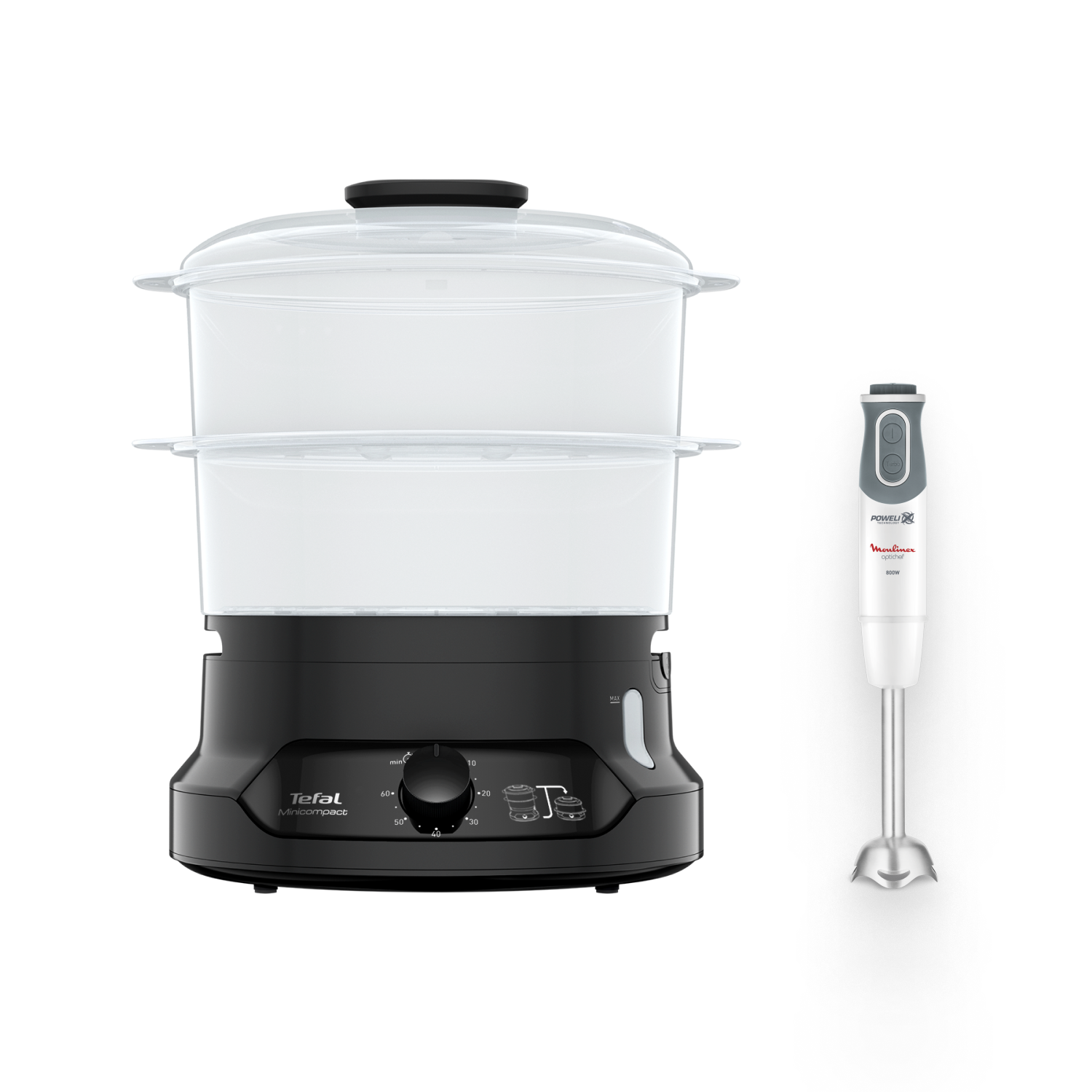 Пароварка Mini Compact VC139810 + блендер Moulinex Optichef DD643132 Tefal LCBY3F