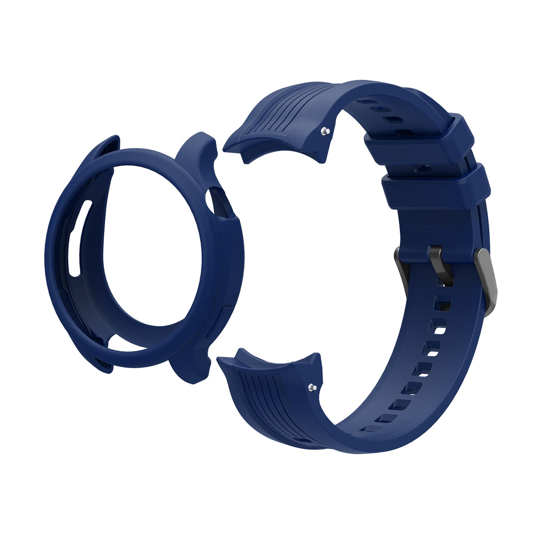 Силиконовый Ремешок+Чехол Для Amazfit Balance Регулируемый Спортивный Браслет Умные Часы Защита От Падений Царапин Браслет Набор Чехлов Для Часов Аксессуары синий PINSENDA