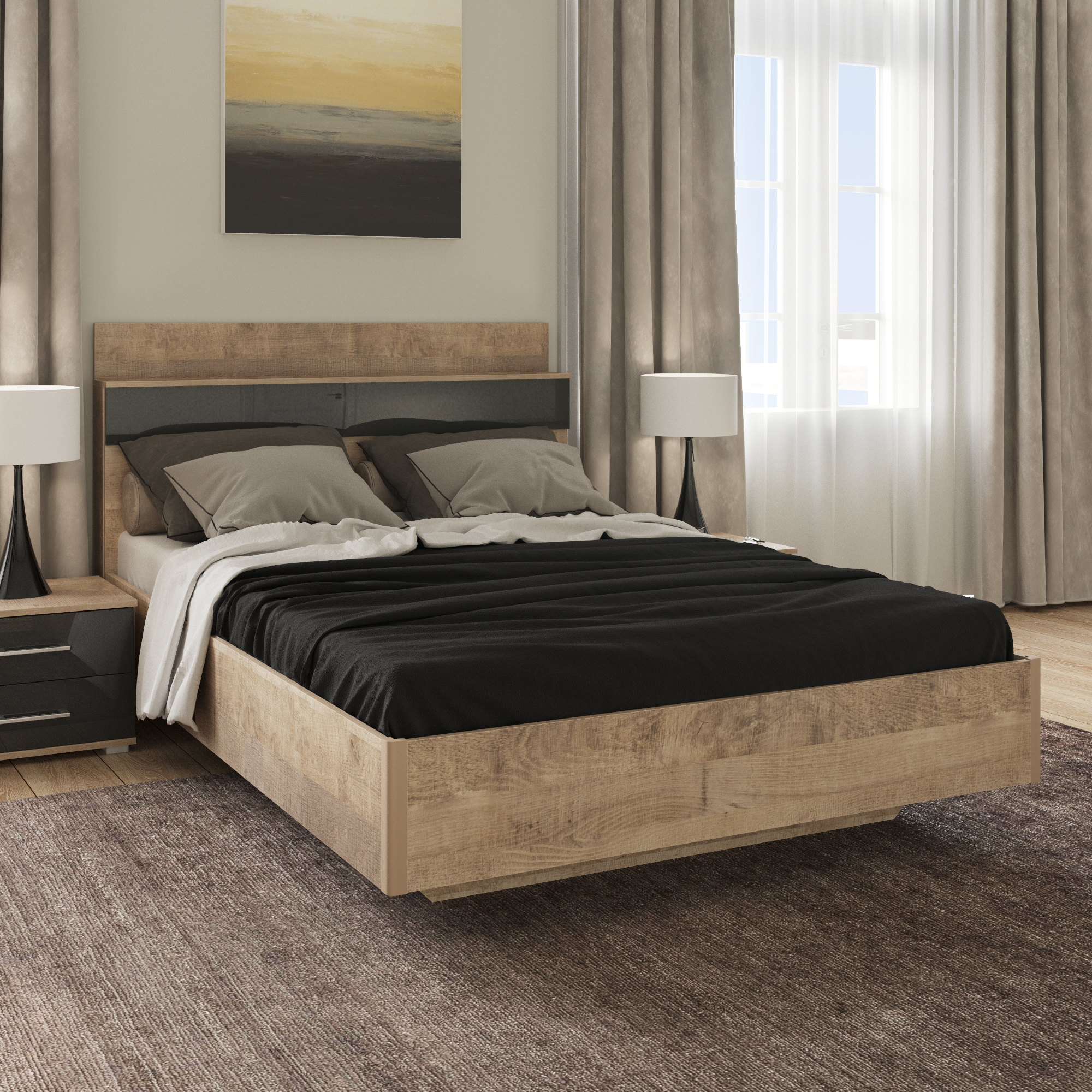 Кровать с подъемным механизмом Авангард 140x200 Lazurit 7649
