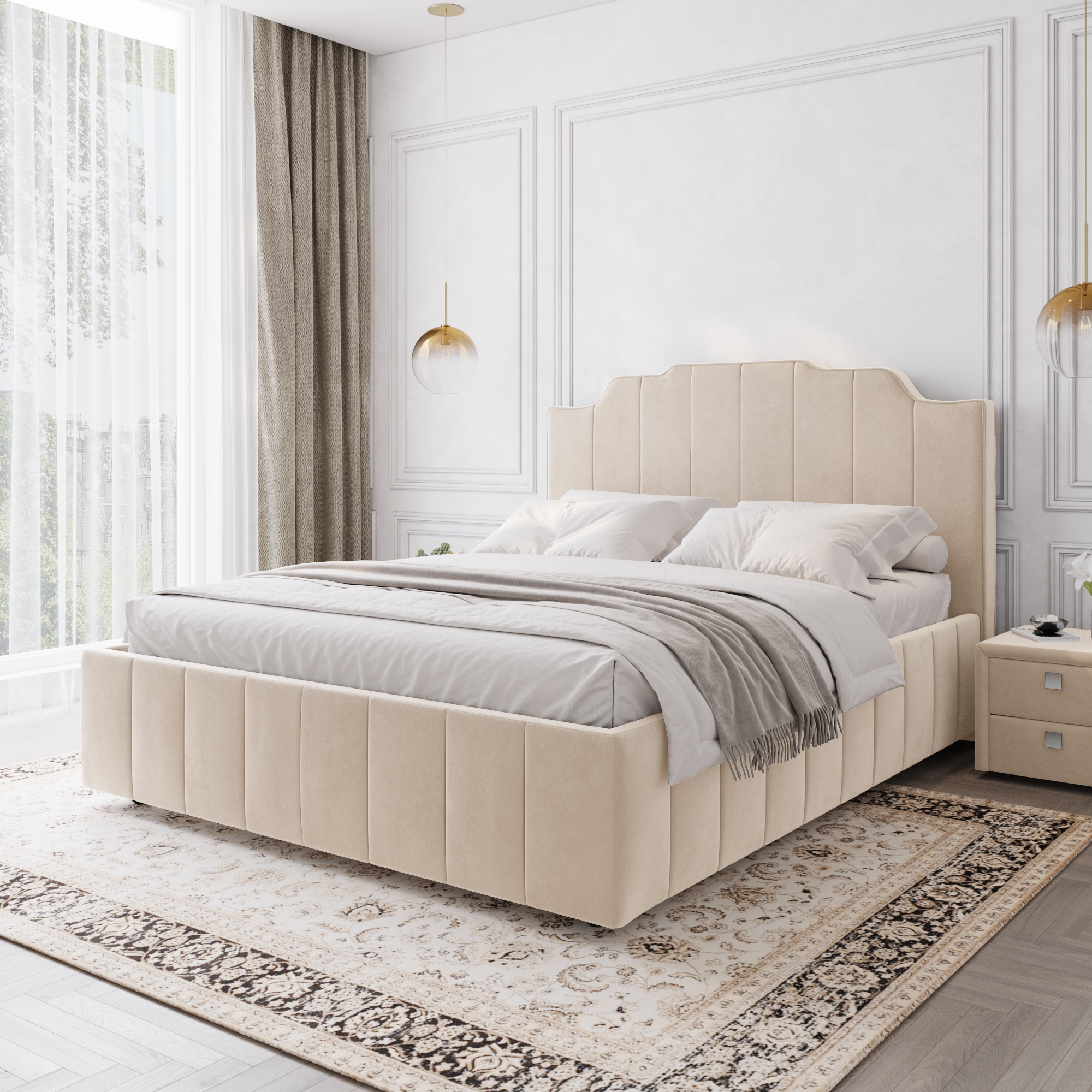 Кровать с подъемным механизмом Мадлен 160 California 110 Lazurit 9466