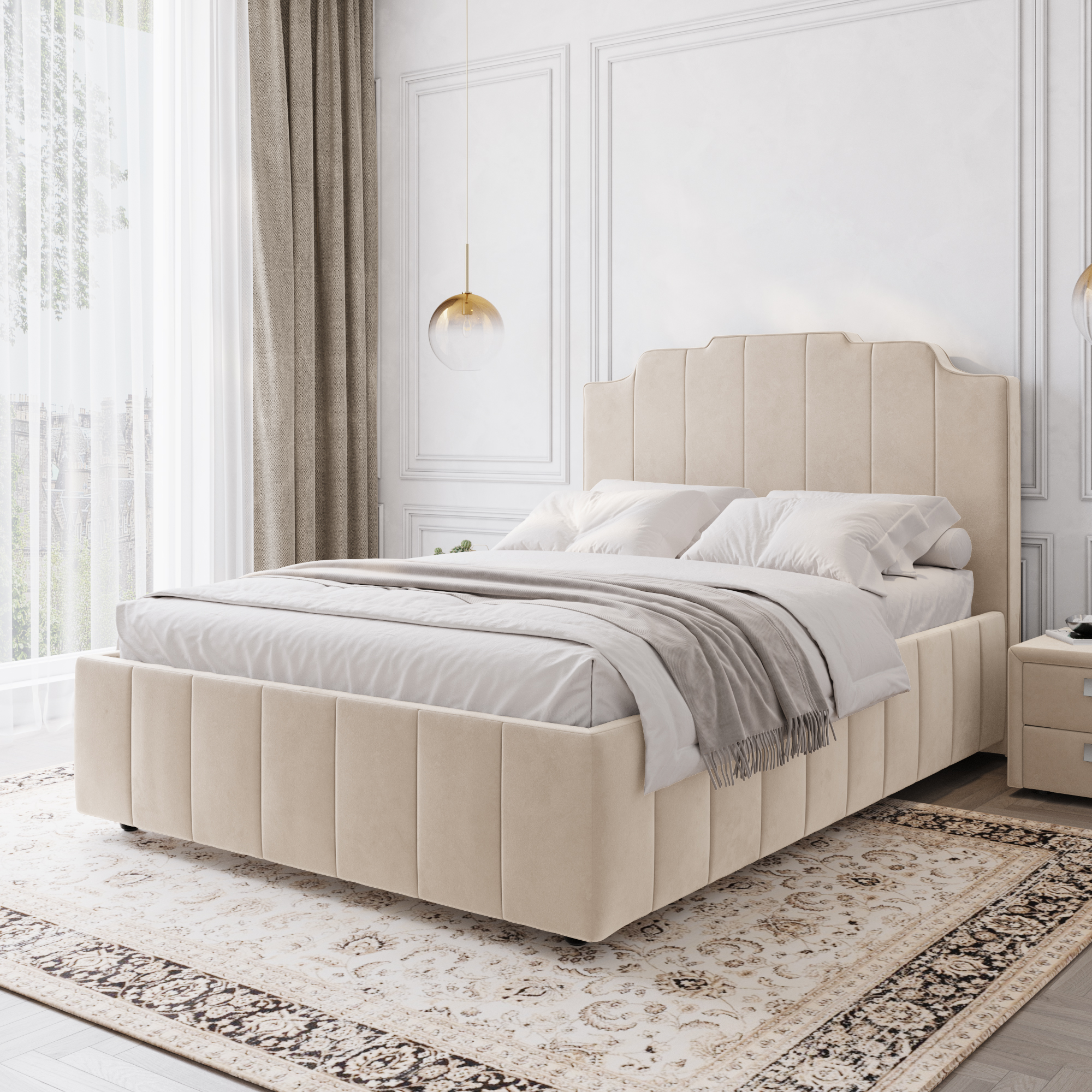 Кровать с подъемным механизмом Мадлен 140 California 110 Lazurit 9464