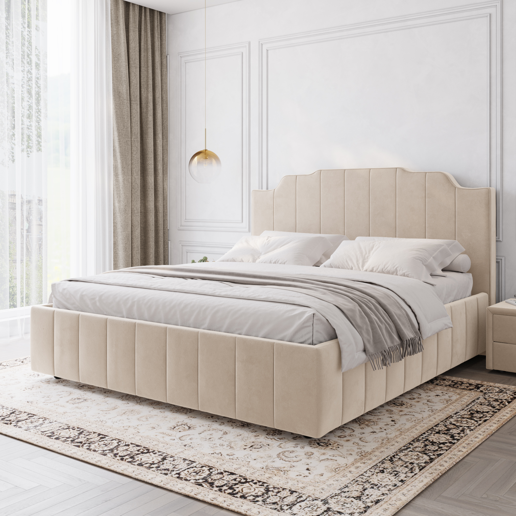 Кровать с подъемным механизмом Мадлен 180 California 110 Lazurit 9468