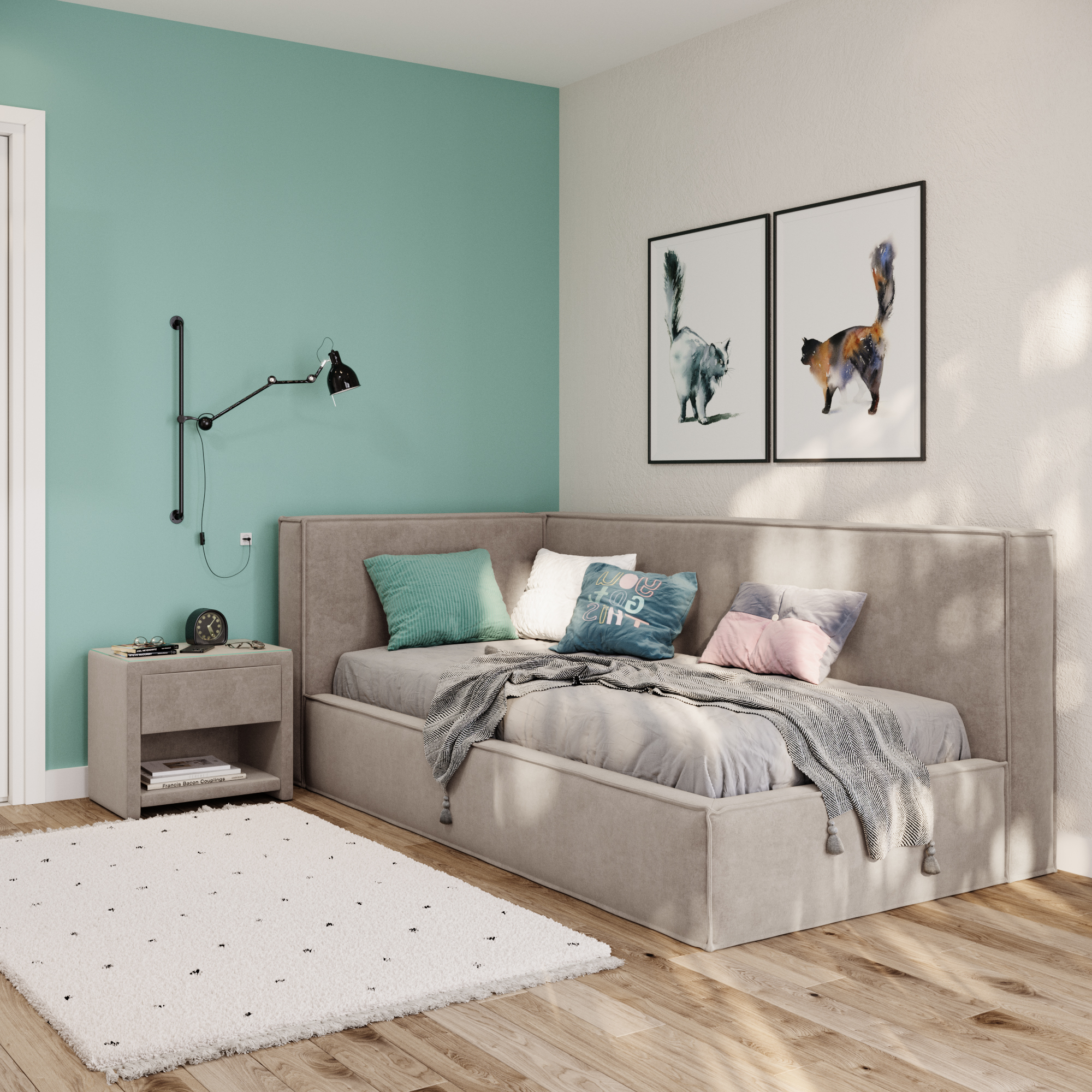 Кровать с подъёмным механизмом 90x200 Lazurit ИК0001
