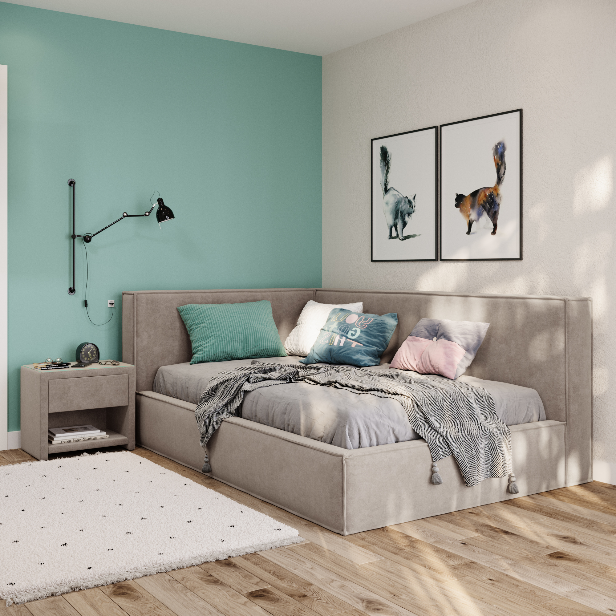 Кровать с подъёмным механизмом 120x200 Lazurit ИК0002