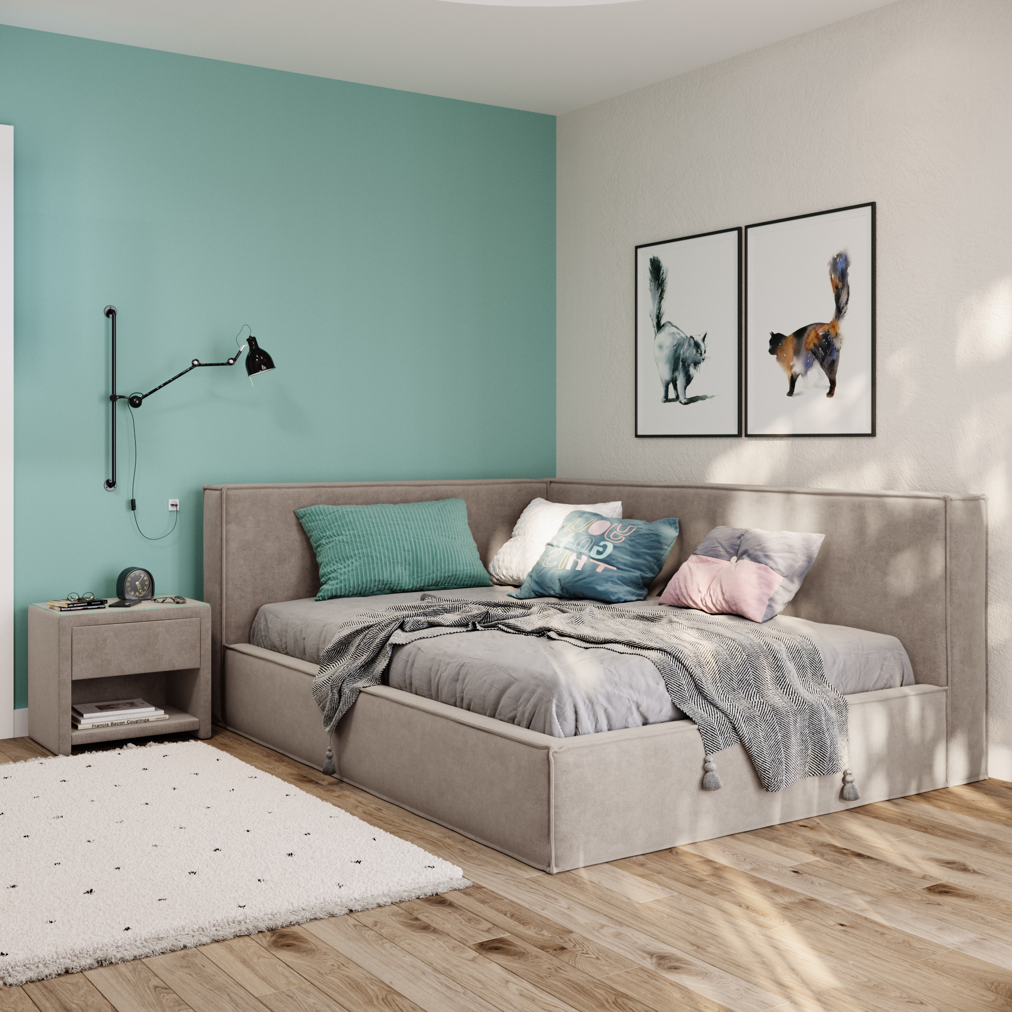 Кровать с подъёмным механизмом 140x200 Lazurit ИК0003