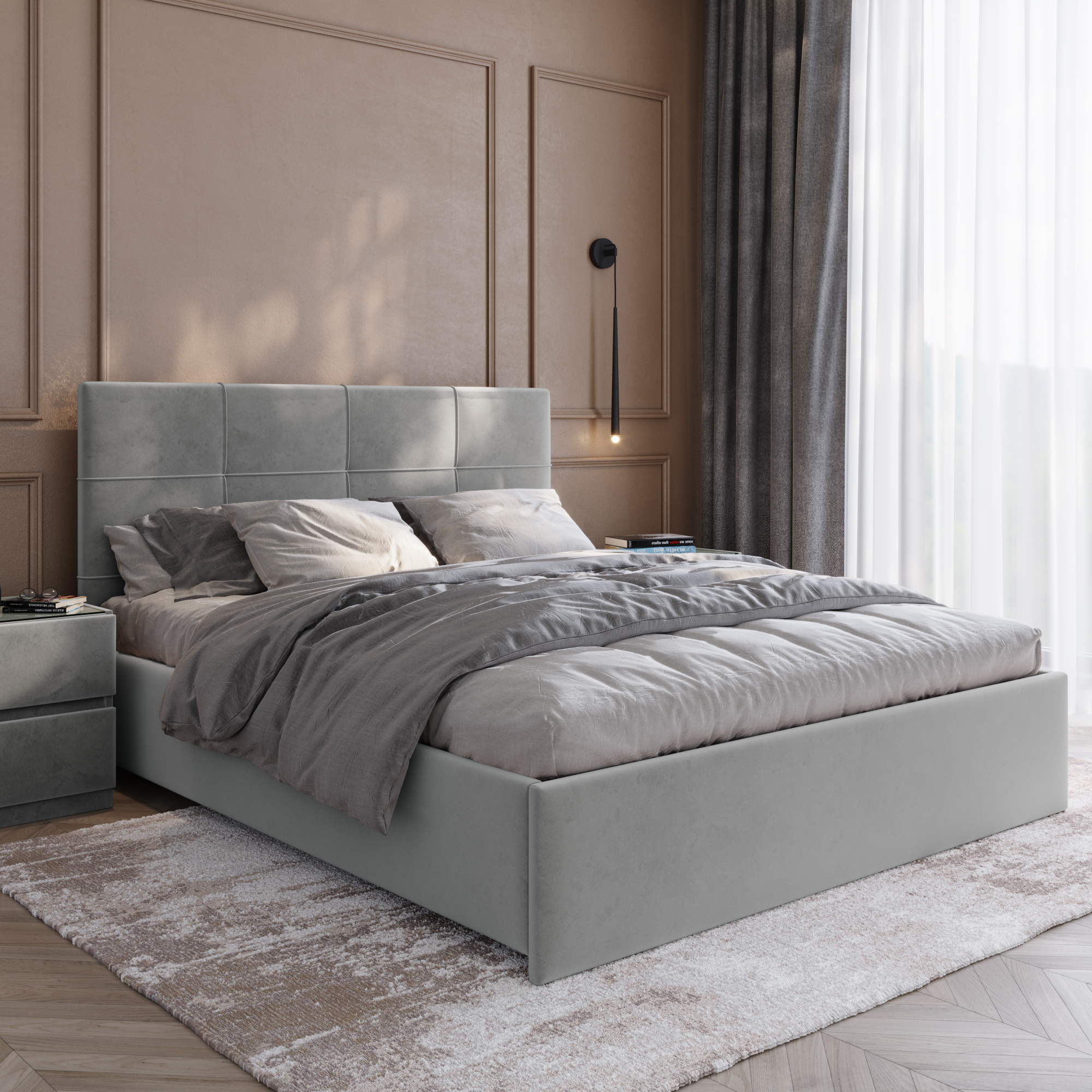 Кровать Мальва 160x200 velutto 52 Lazurit 8474