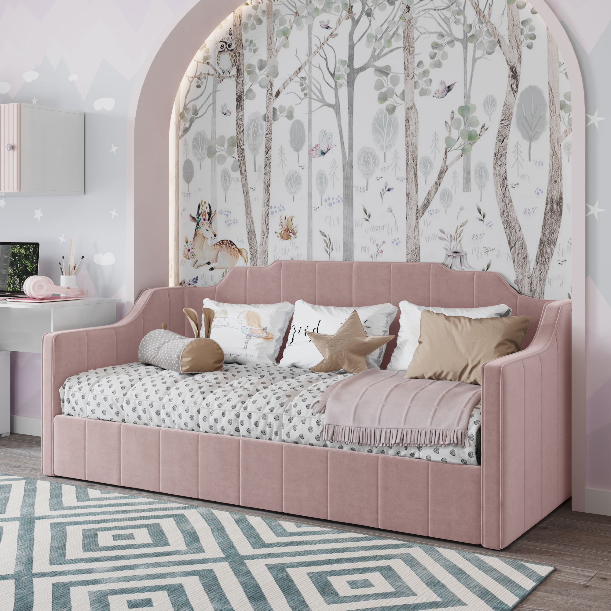 Кровать с подъемным механизмом Тэдди 90x200 Novus 810 Lazurit 9222