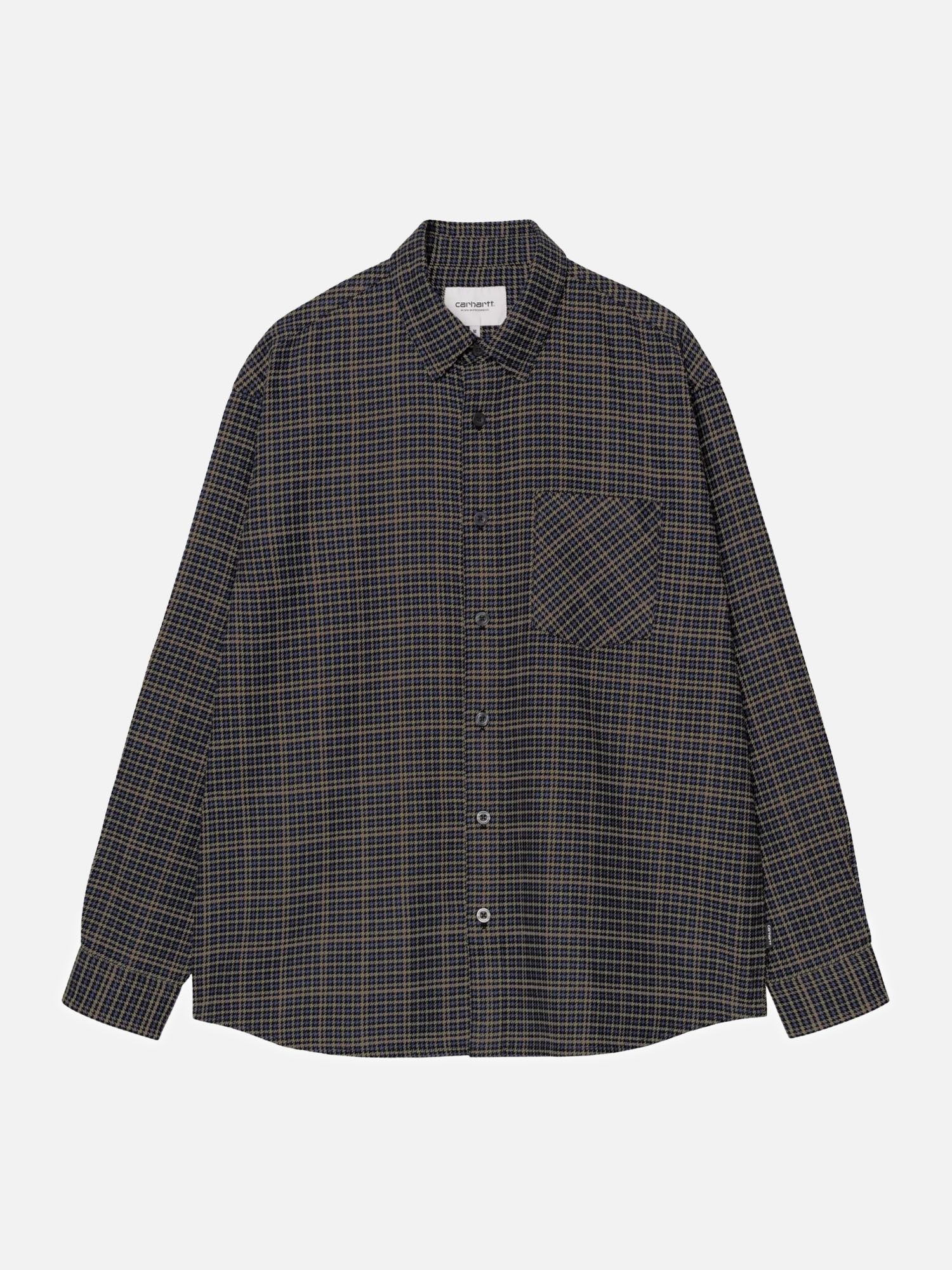 Мужская рубашка L/S Todrick Shirt Carhartt WIP I037134-TDRHNST-BLUE-S