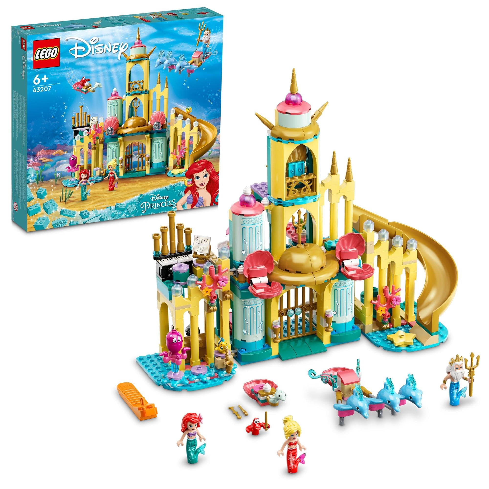 Конструктор LEGO Принцесса Диснея Ариэль Морской Замок, Рождественский Подарок, 43207, Игрушка, Строительные Блоки, Подарок, Кукла, Замок, Принцесса, Девочки, Возраст 6+ yellow Omi Japan Products