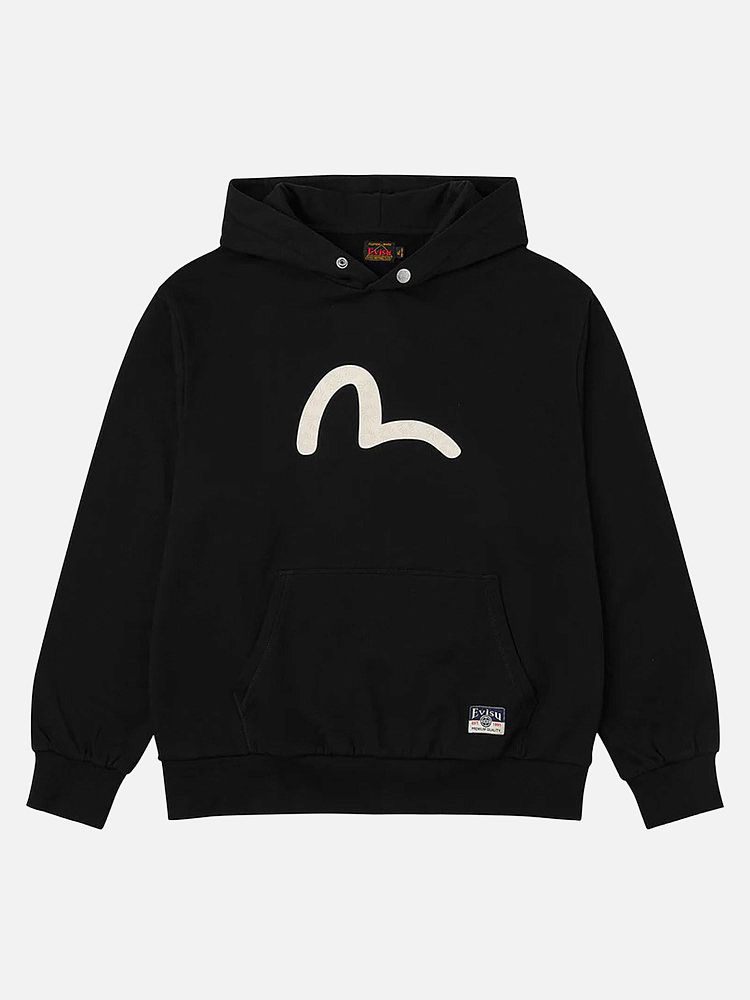 Мужская худи Seagull Printed Hoodie Evisu 2EAHTM5SW1252-BLACK-XXL