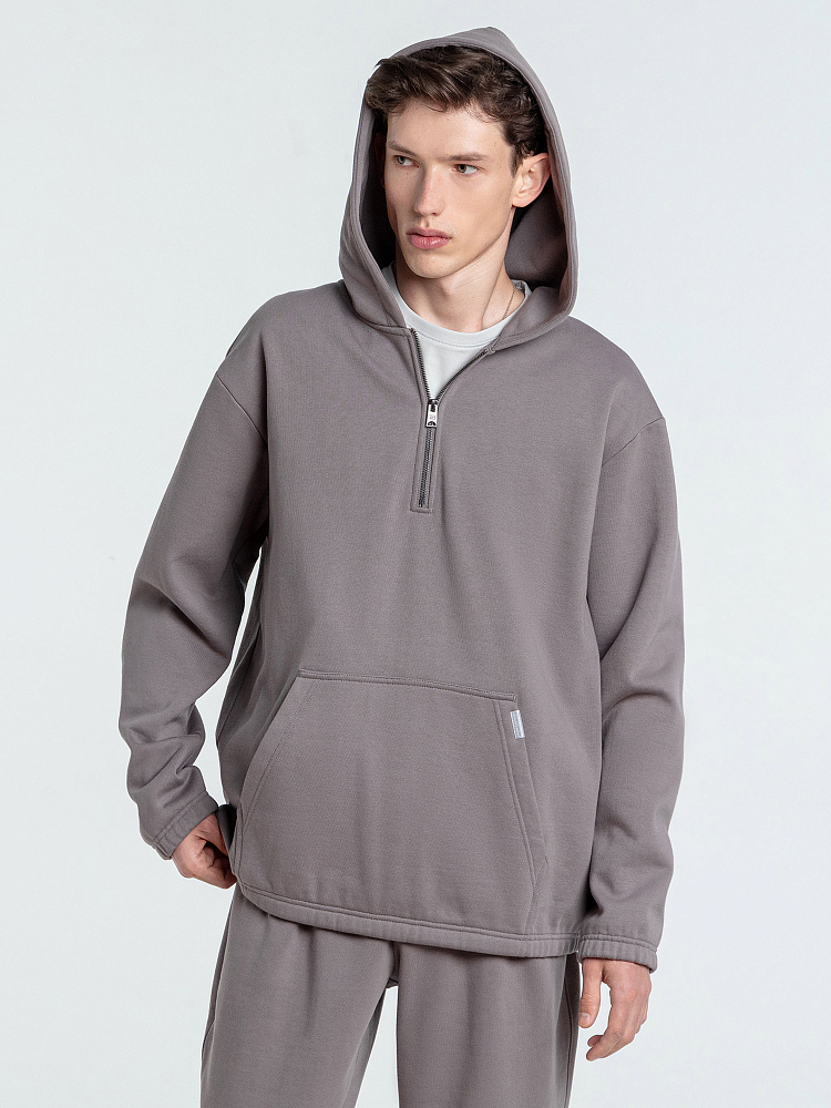 Мужская толстовка Half Zip Fleece Hoodie STREETBEAT SBM-HD0028-902-L