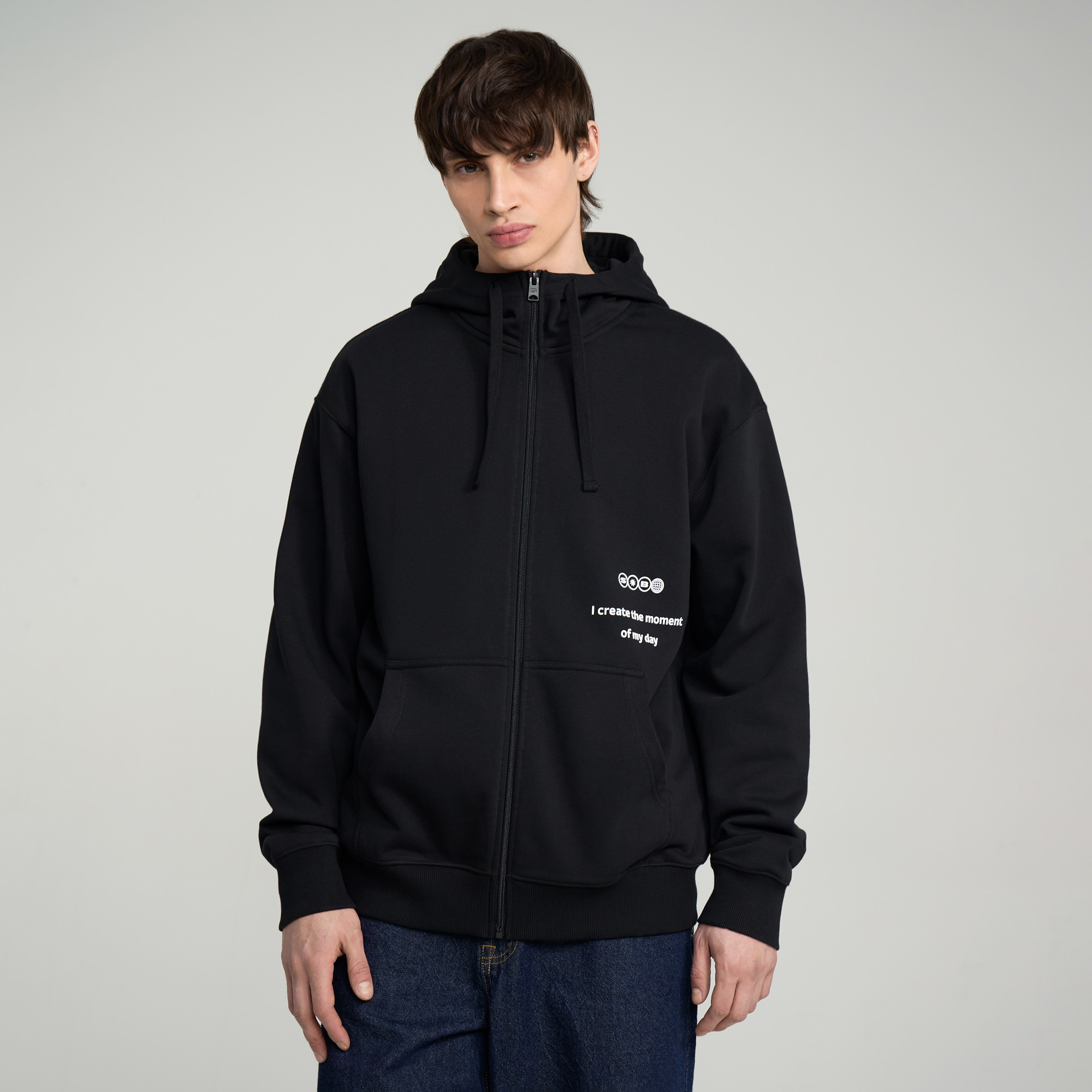 Мужская толстовка Braille Jersey Full Zip Hoodie STREETBEAT SBM-HDFZ0012G1-001-S