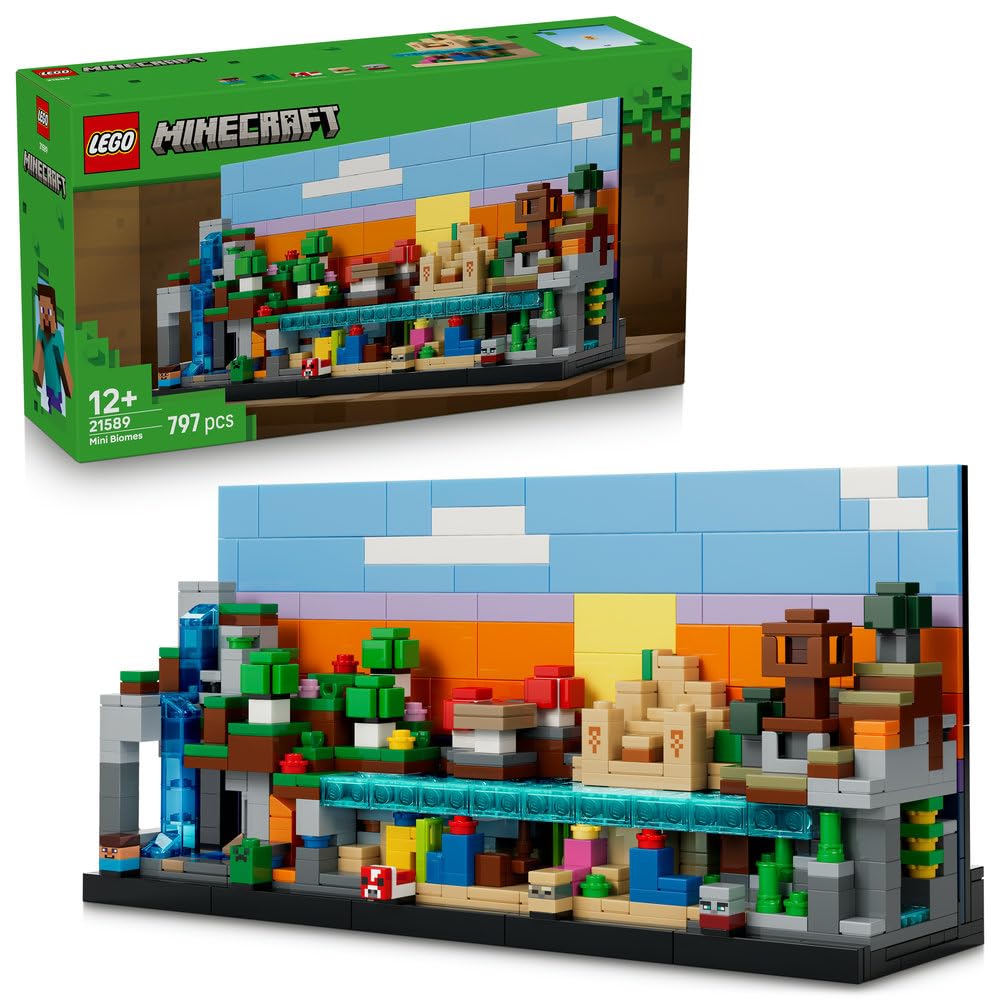 Игрушка LEGO Minecraft Мини-биомы - Подарок на день рождения, Строительные блоки, для мальчиков и девочек, Возраст 12, 13, 14 лет, Ученики начальной школы, Minecraft, Игра Go gray Omi Japan Products