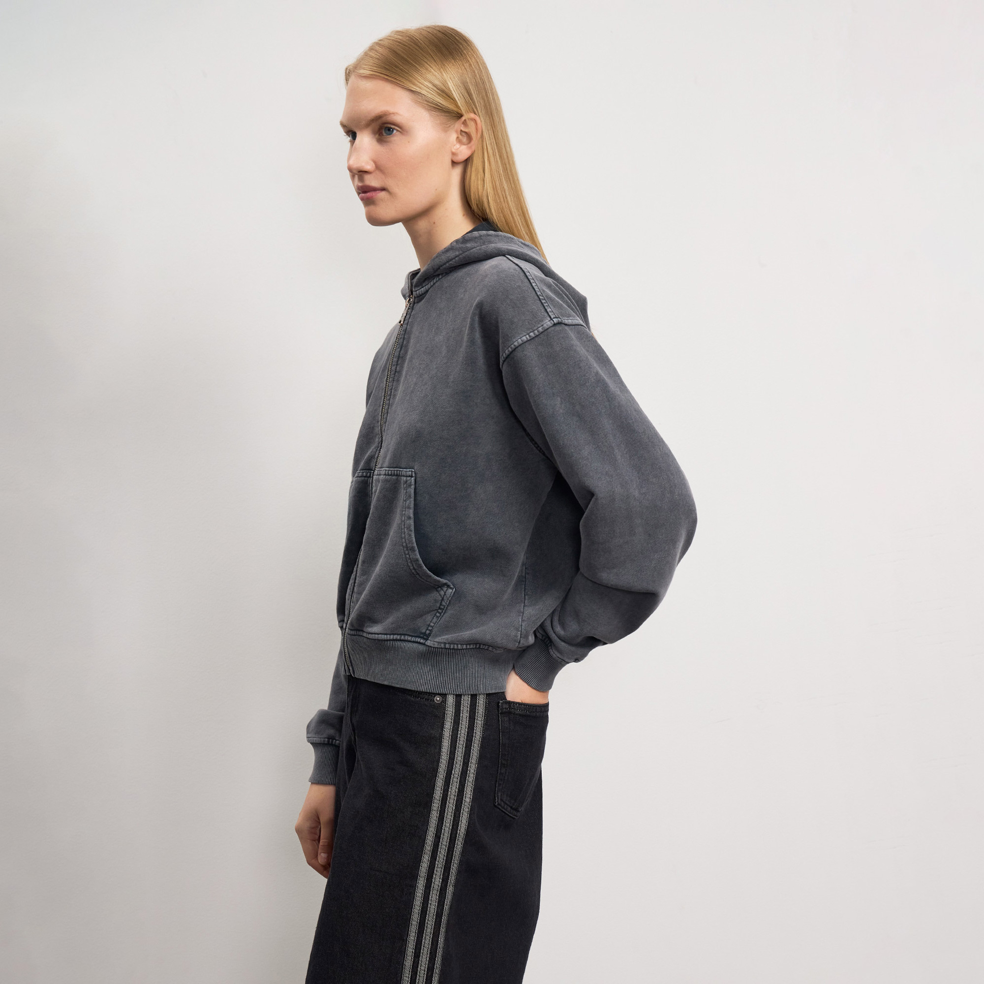 Женская толстовка Washed Full Zip French Terry Hoodie STREETBEAT SBW-HDFZ0005-065-S