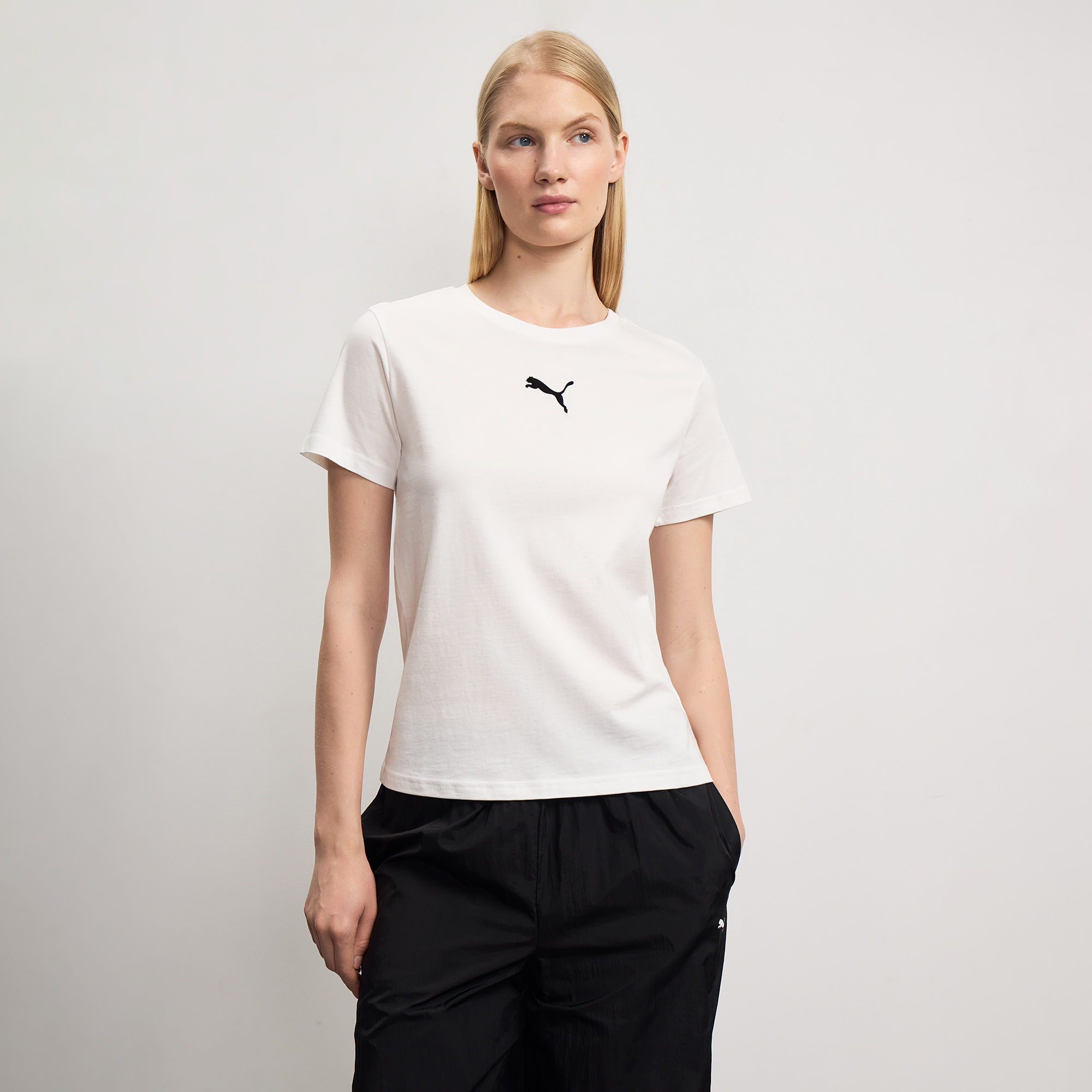 Женская футболка Essentials Elevated Logo Tee PUMA 63457602-XS