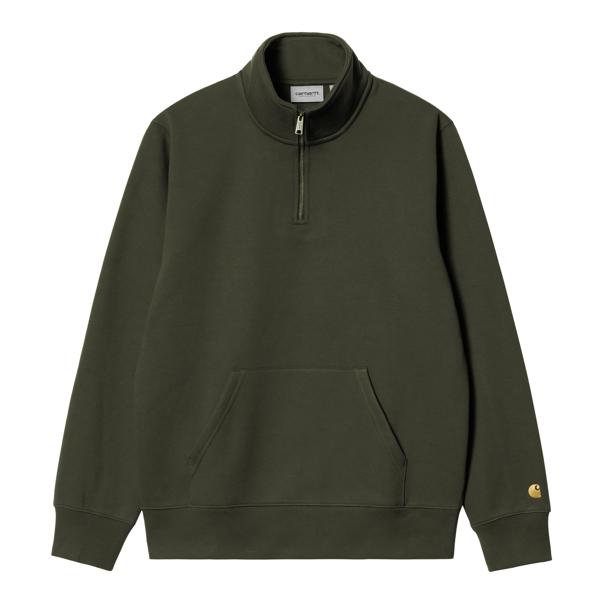 Мужская толстовка Chase Neck Zip Sweat Carhartt WIP I033665-OLIVE-GLD-S