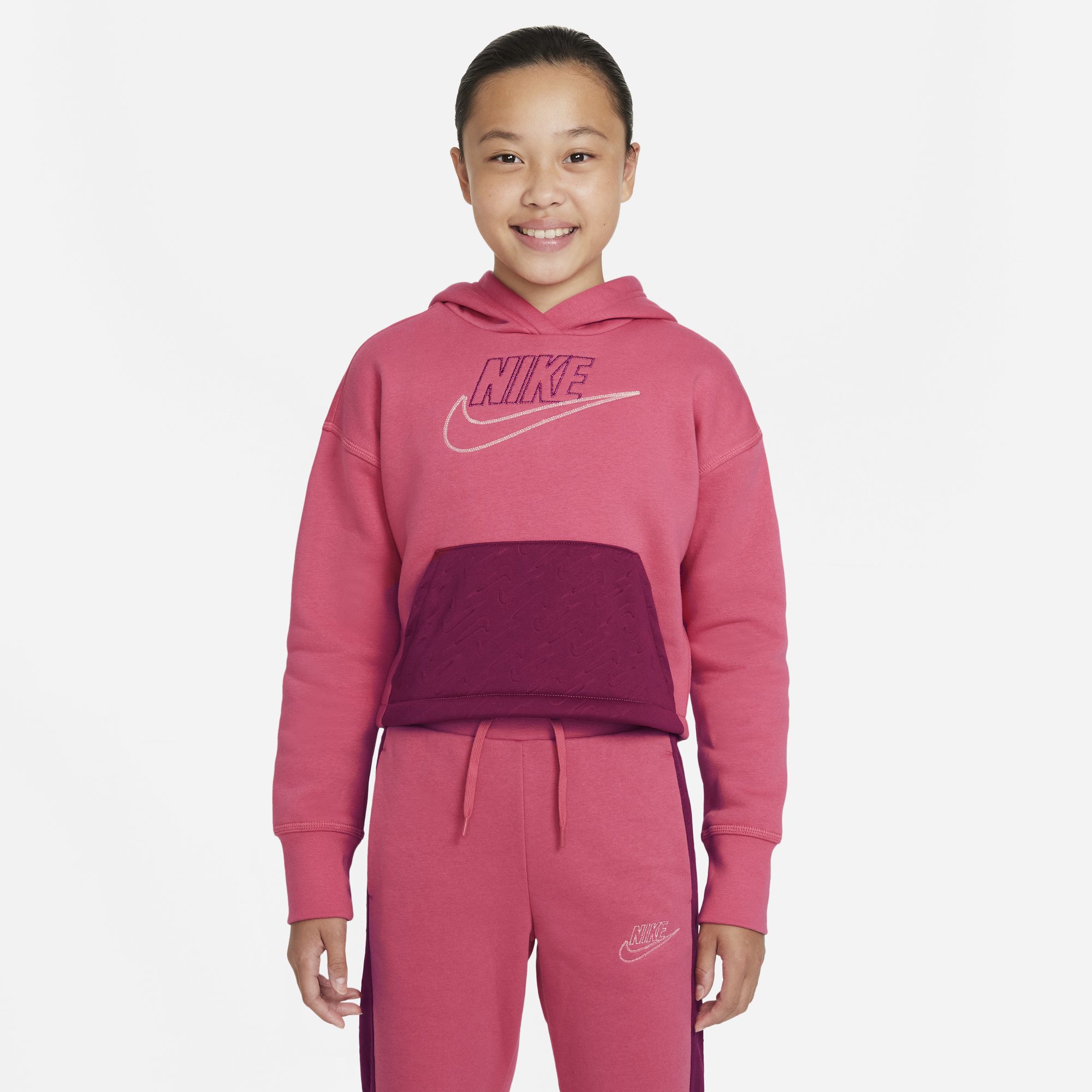 Подростковая худи Nike Sportswear Club Fleece Icon Clash DJ5915-622-XS