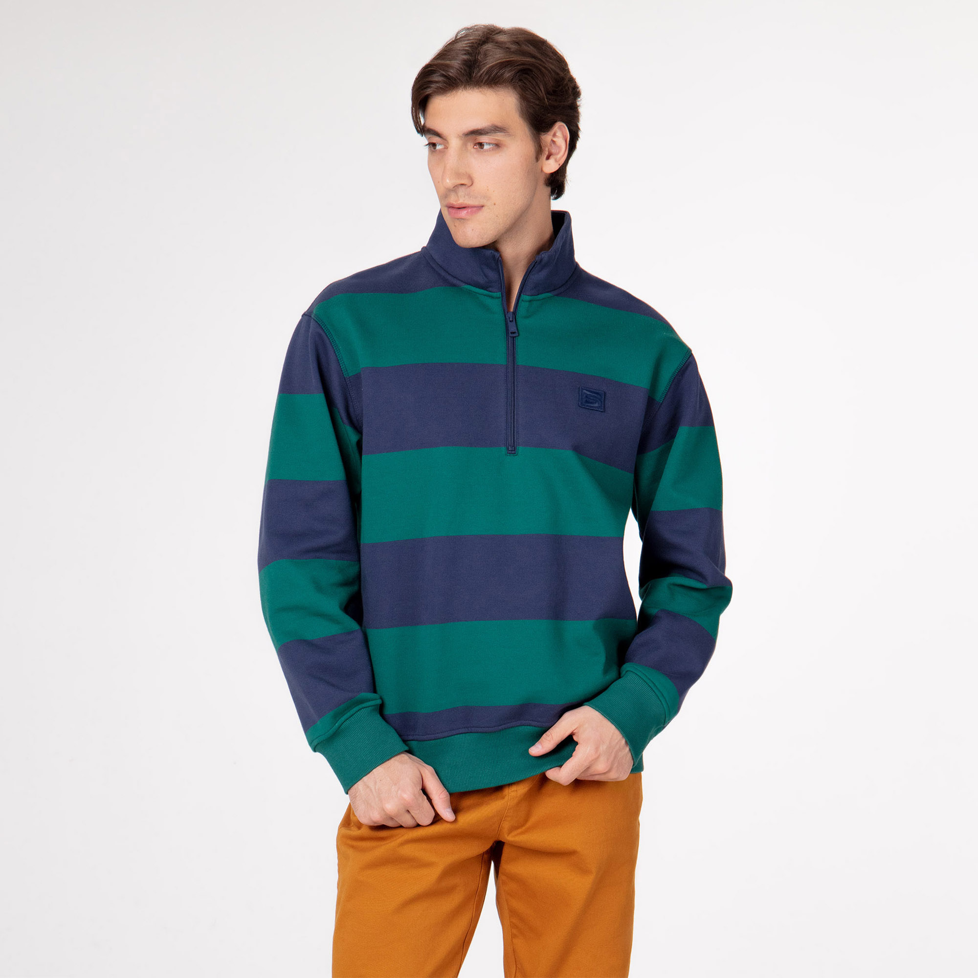Мужской свитшот Street Beat Half Zip Striped Fleece Pullover STREETBEAT SBM-CRWHZ0002-300-2XL