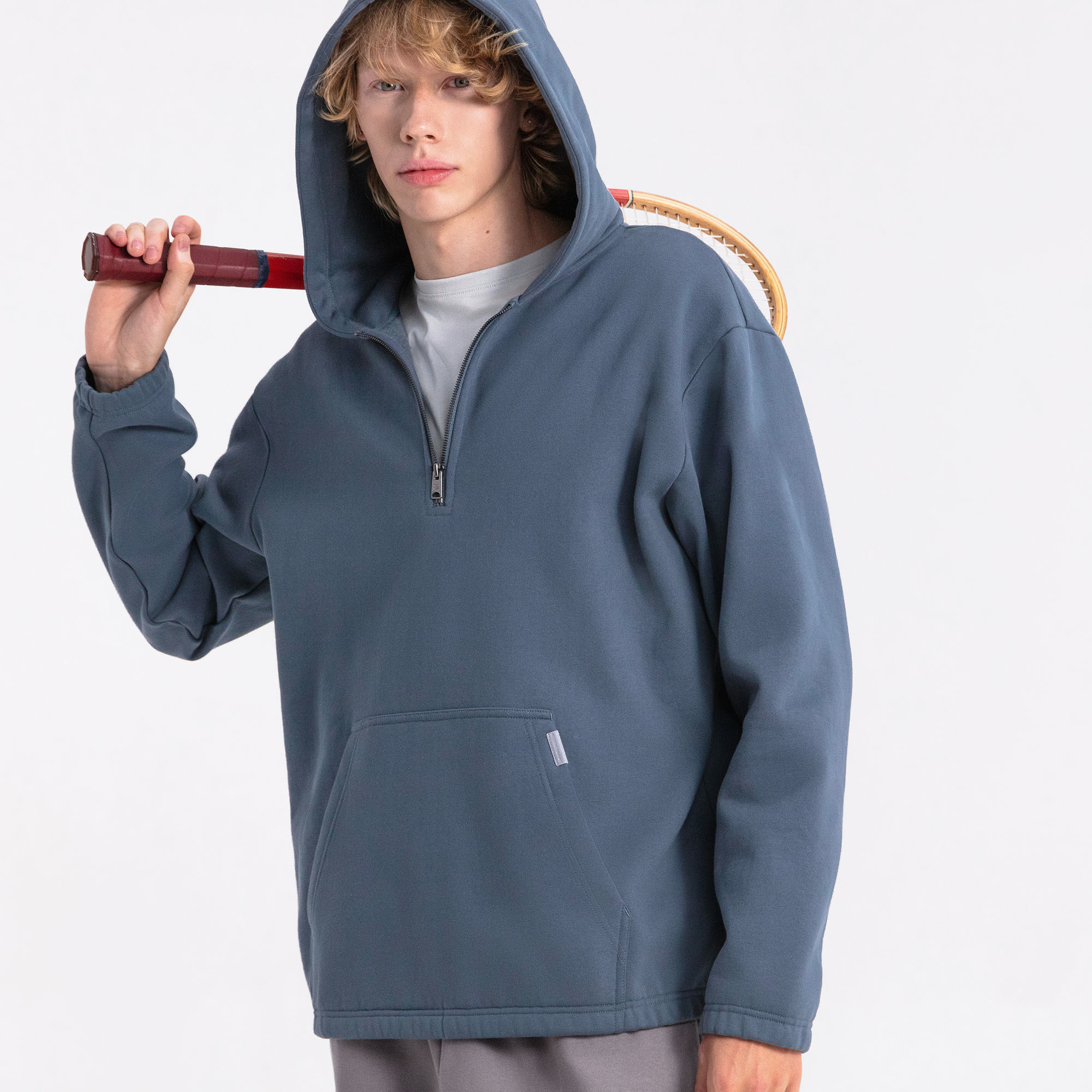 Мужская толстовка Half Zip Fleece Hoodie STREETBEAT SBM-HD0028-092-XL