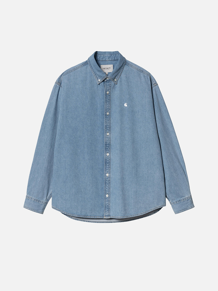 Мужская рубашка Lucas Shirt Carhartt WIP I034525-BLUEBLCH-XL